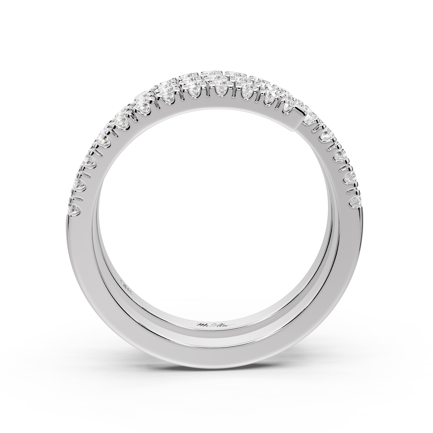 Giselle - 0.59ct 14k white gold Diamond Pavé Triple-Row Wrap Ring