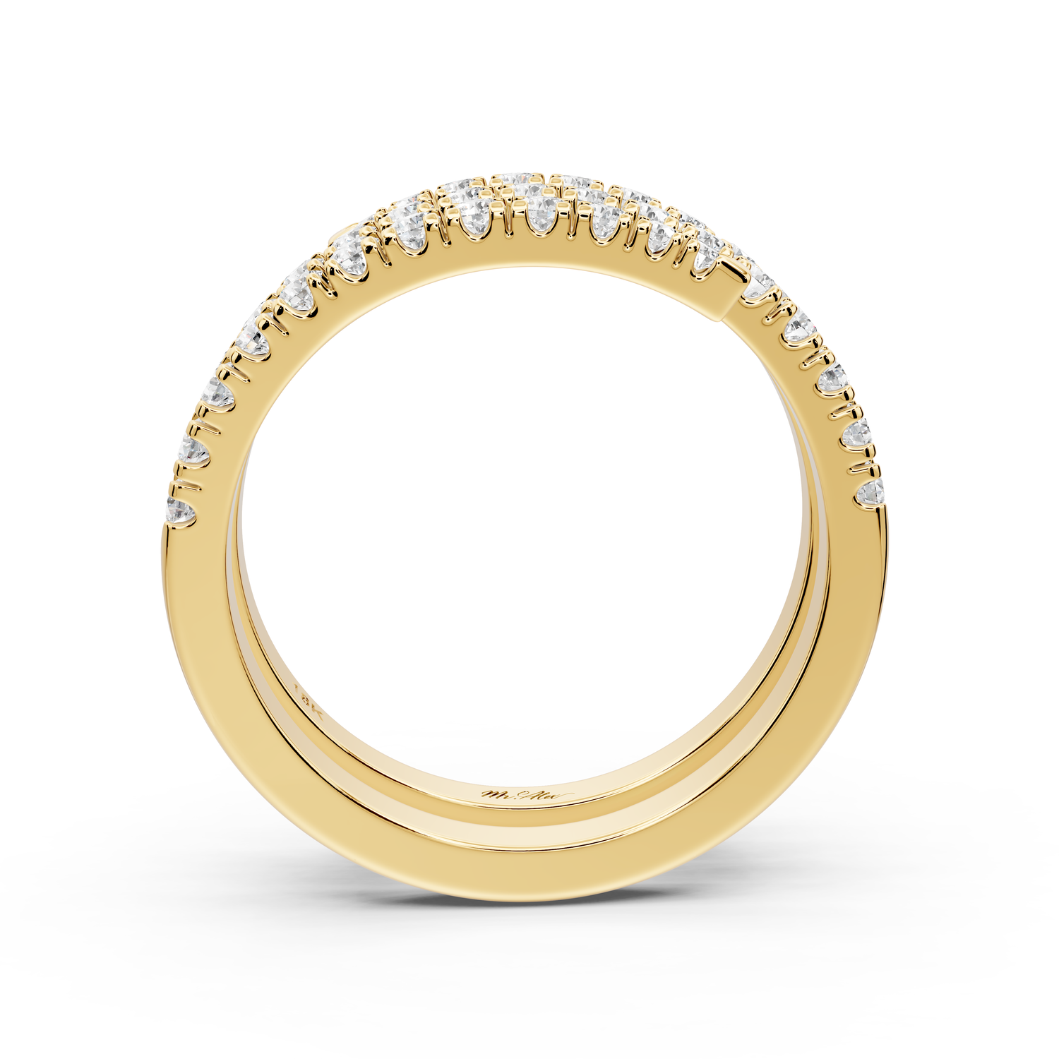 Giselle - 0.59ct 14k yellow gold Diamond Pavé Triple-Row Wrap Ring