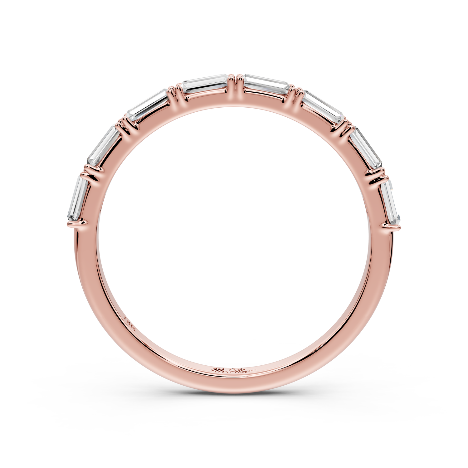 Lorian - 0.37ct 14k rose gold Baguette Diamond Eternity Band Ring