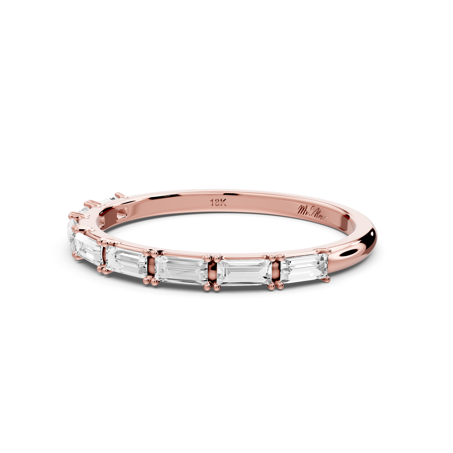 Lorian - 0.37ct 14k rose gold Baguette Diamond Eternity Band Ring