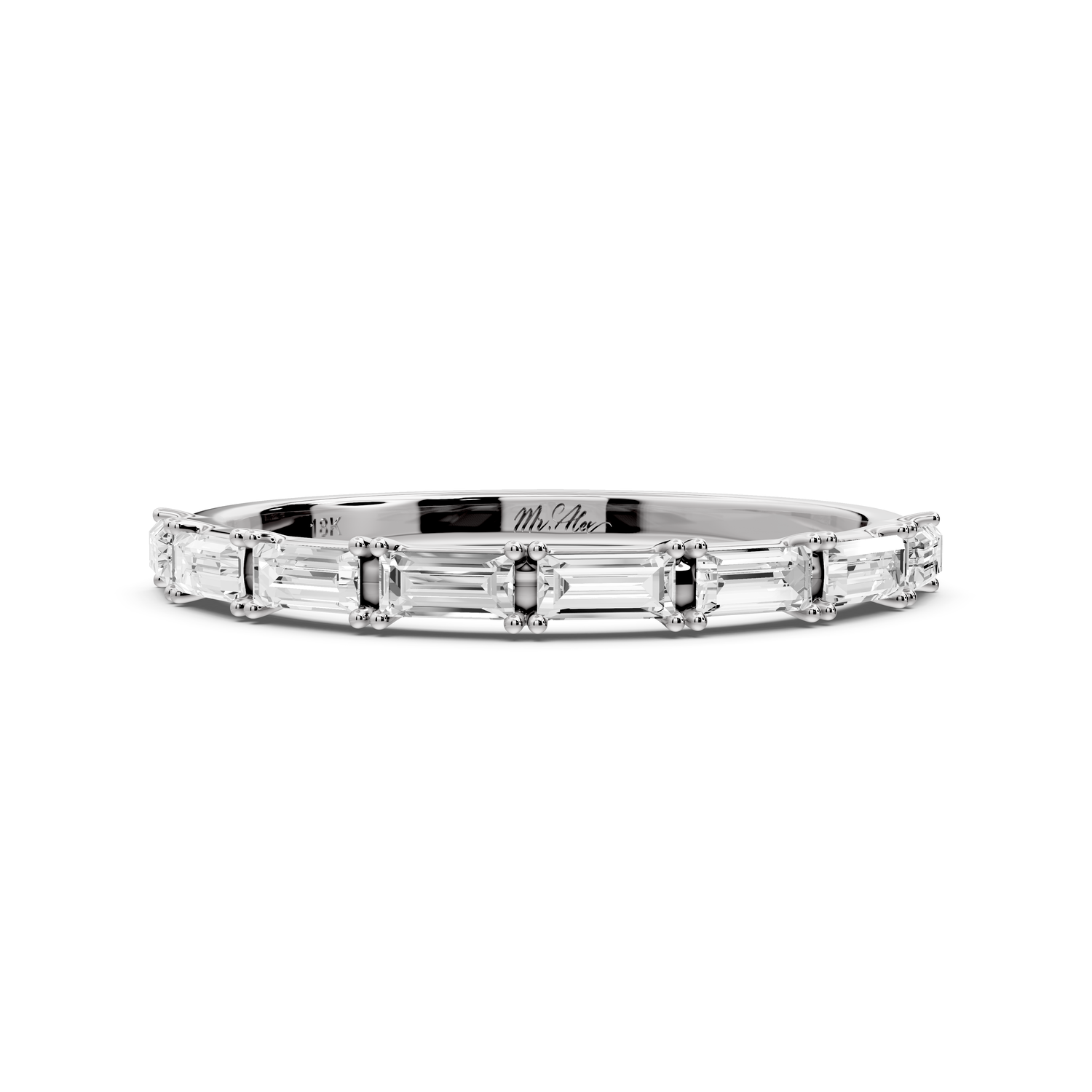 Lorian - 0.37ct 14k white gold Baguette Diamond Eternity Band Ring