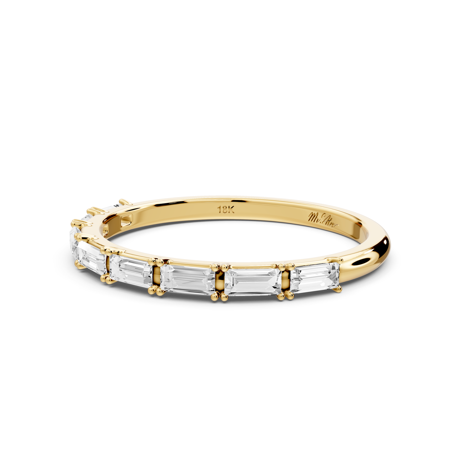 Lorian - 0.37ct 18k yellow gold Baguette Diamond Eternity Band Ring