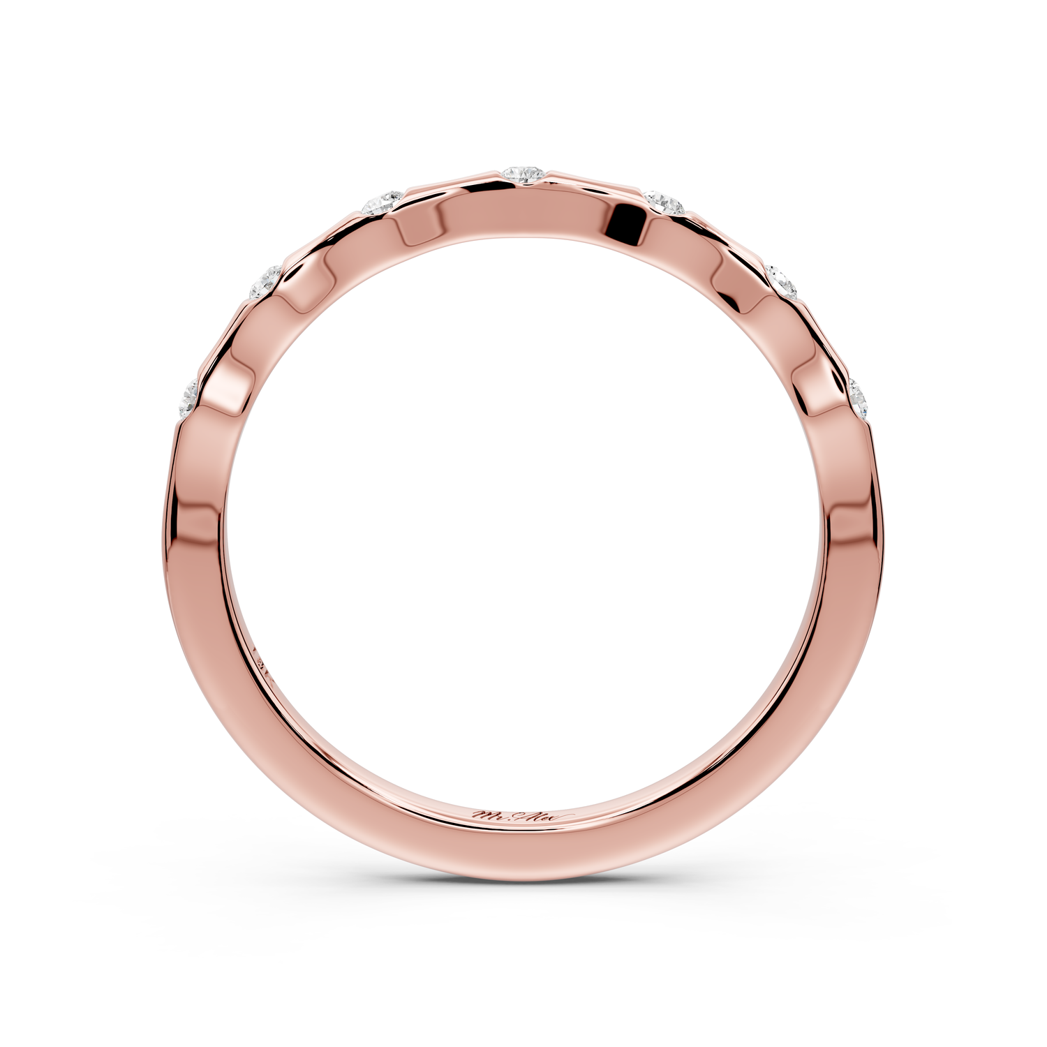 Kiara - 0.07ct 18k rose gold Bezel-Set Diamond Station Ring