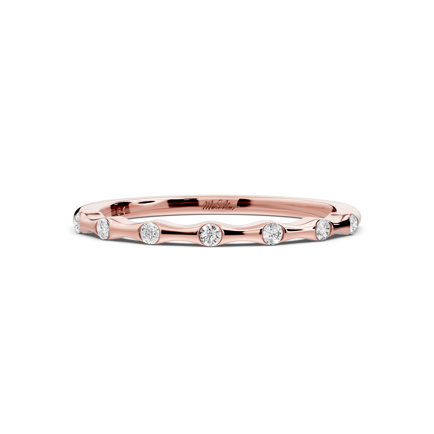 Kiara - 0.07ct 18k rose gold Bezel-Set Diamond Station Ring
