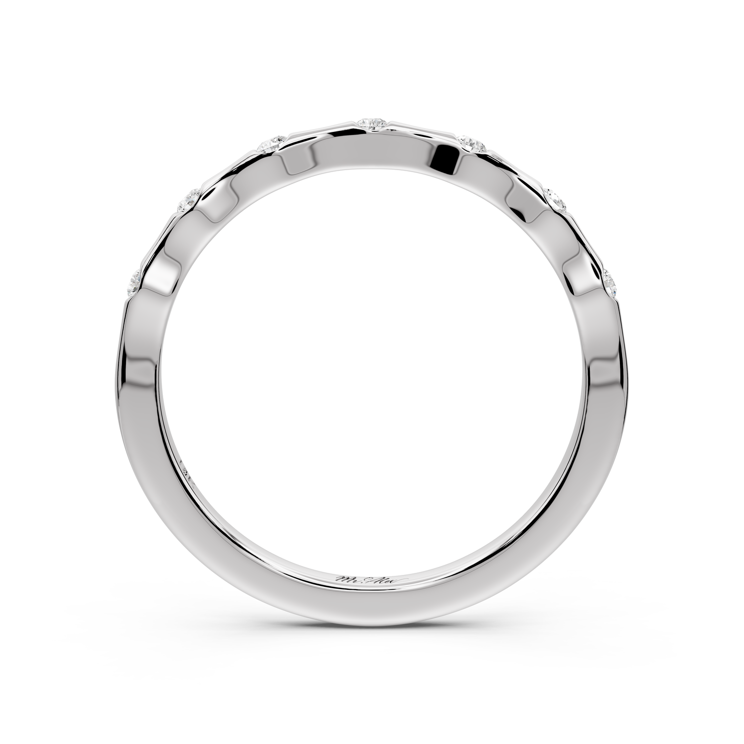 Kiara - 0.07ct 14k white gold Bezel-Set Diamond Station Ring