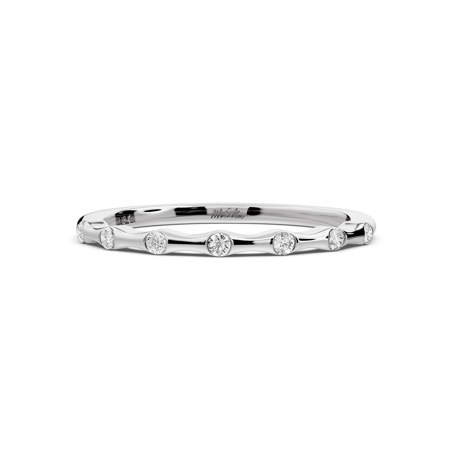 Kiara - 0.07ct 14k white gold Bezel-Set Diamond Station Ring