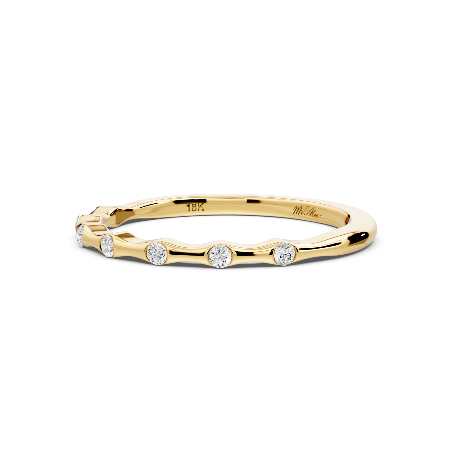 Kiara - 0.07ct 14k yellow gold Bezel-Set Diamond Station Ring