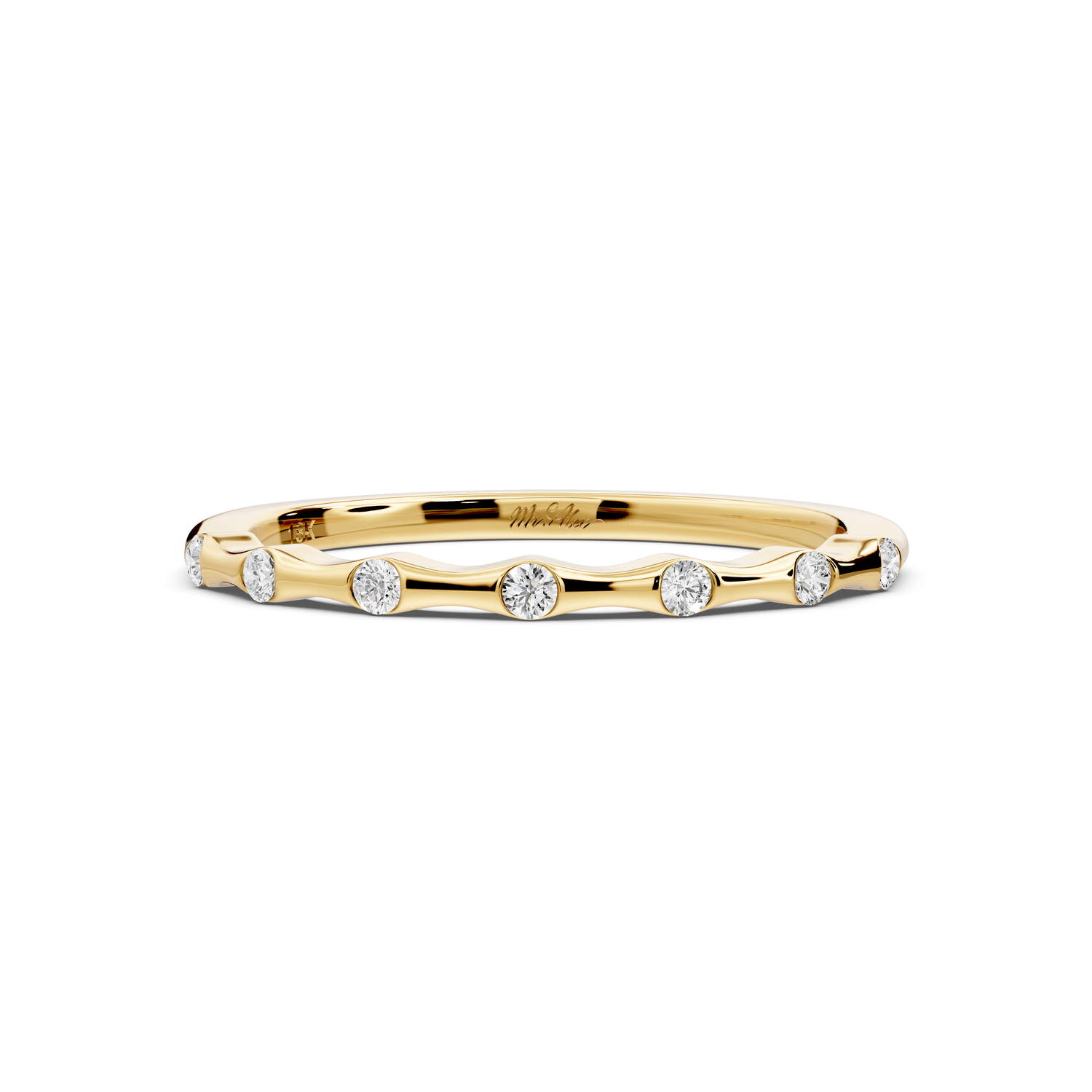 Kiara - 0.07ct 14k yellow gold Bezel-Set Diamond Station Ring