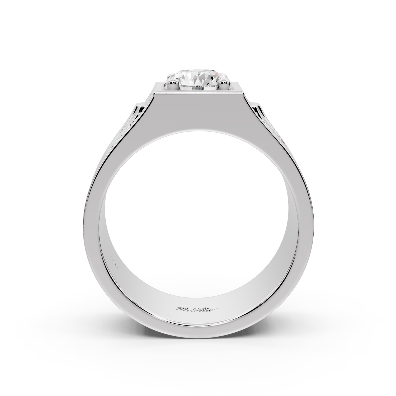 Jaden - 0.88ct 18k white gold Solitaire Diamond Wedding Band Ring
