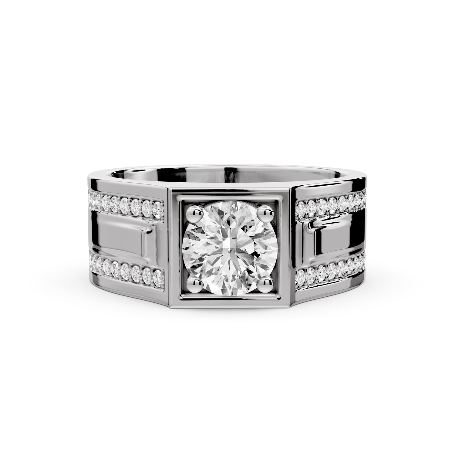 Jaden - 0.88ct 14k white gold Solitaire Diamond Wedding Band Ring