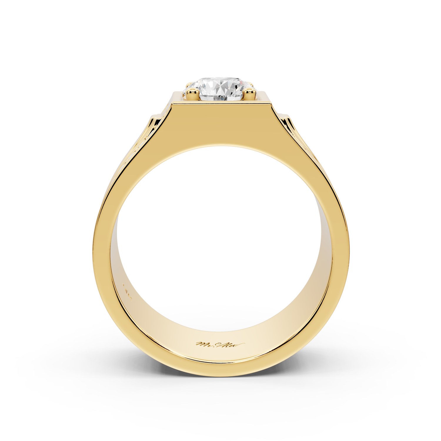 Jaden - 0.88ct 14k yellow gold Solitaire Diamond Wedding Band Ring