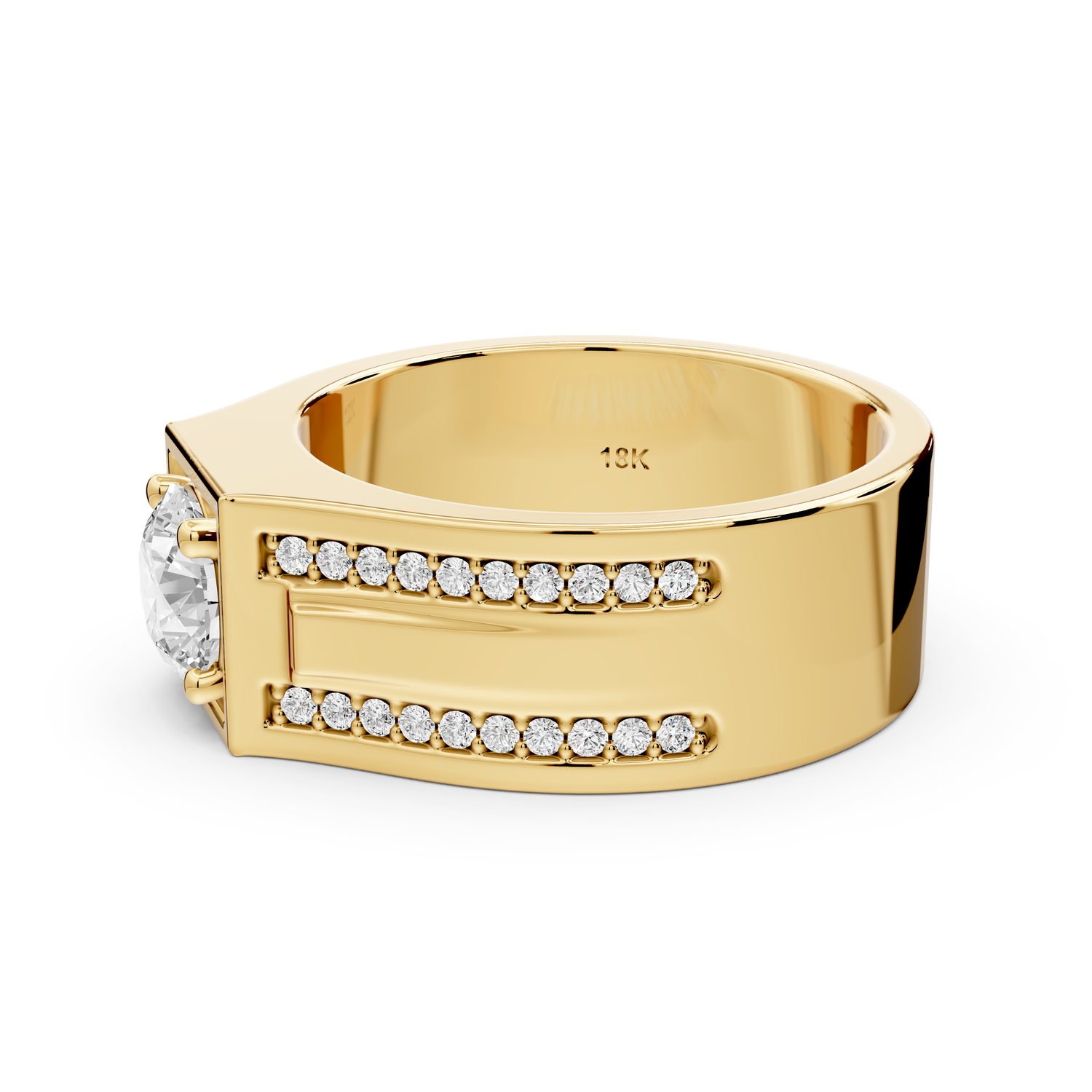 Jaden - 0.88ct 14k yellow gold Solitaire Diamond Wedding Band Ring