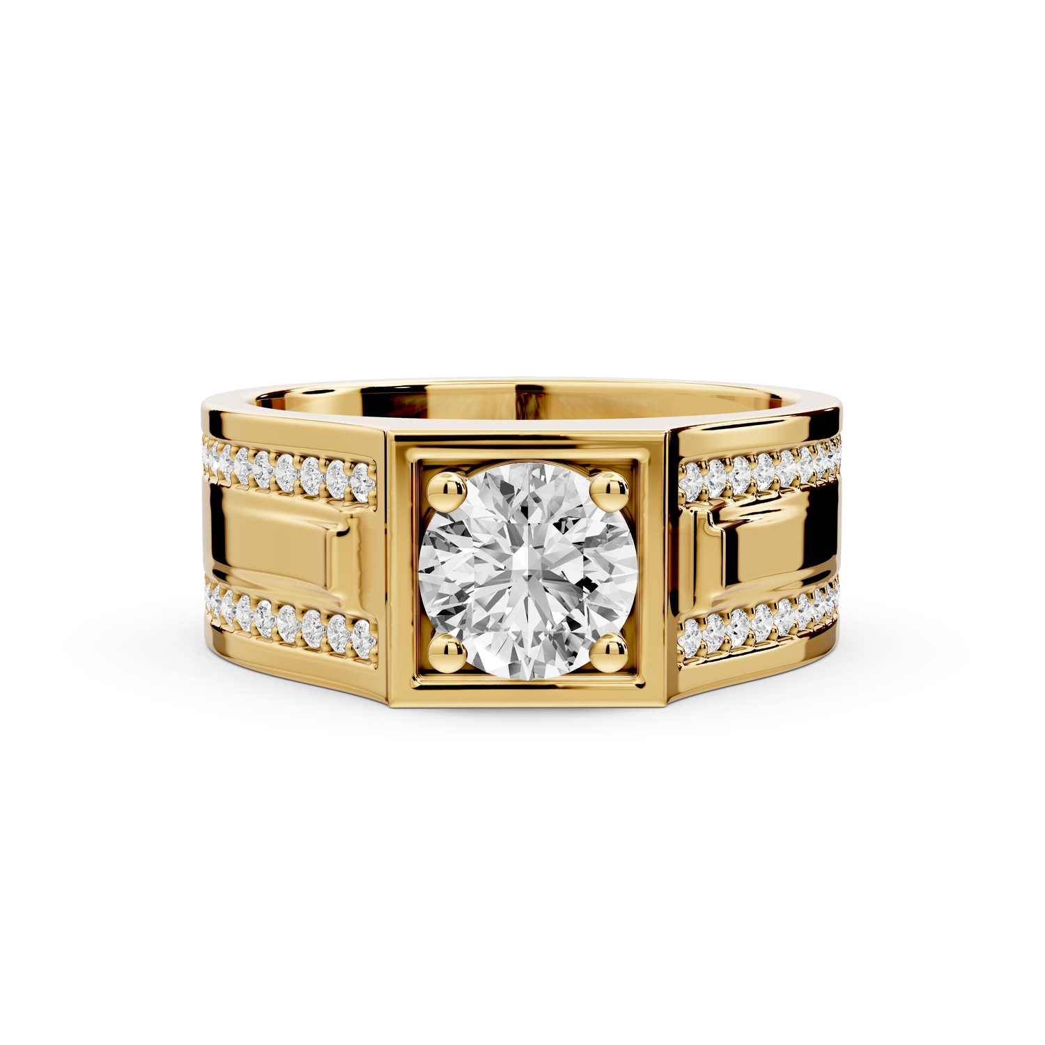 Jaden - 0.88ct 14k yellow gold Solitaire Diamond Wedding Band Ring