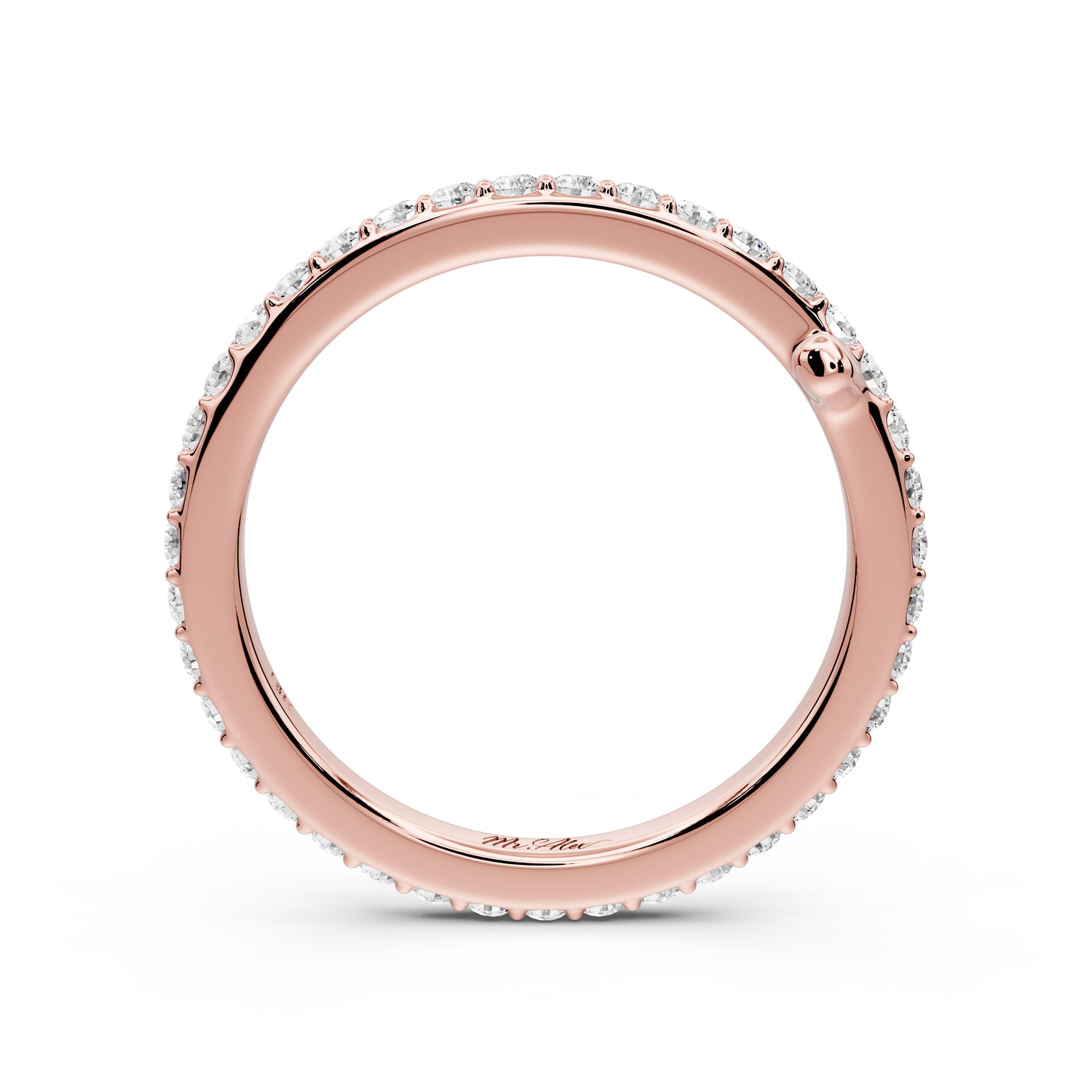 Lili - 0.49ct 18k rose gold Diamond Pavé Eternity Band Ring