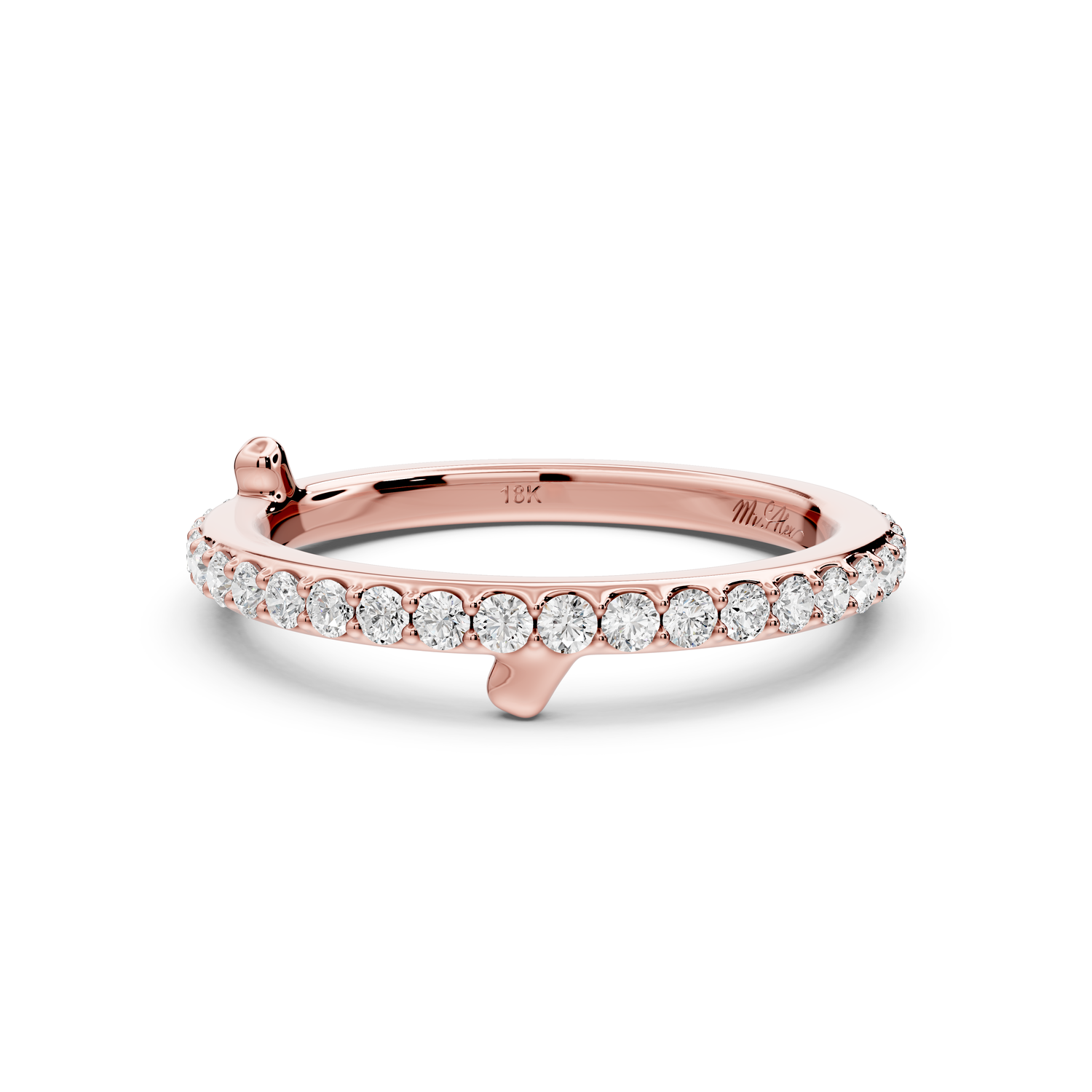 Lili - 0.49ct 14k rose gold Diamond Pavé Eternity Band Ring