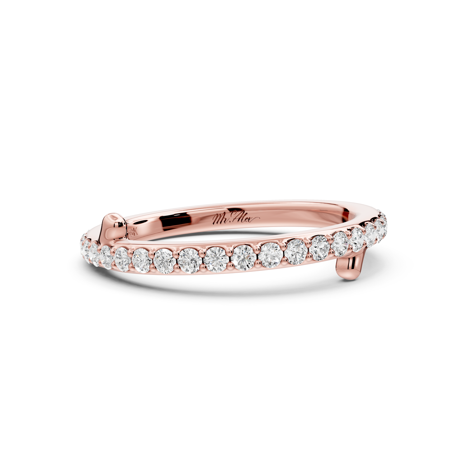 Lili - 0.49ct 18k rose gold Diamond Pavé Eternity Band Ring