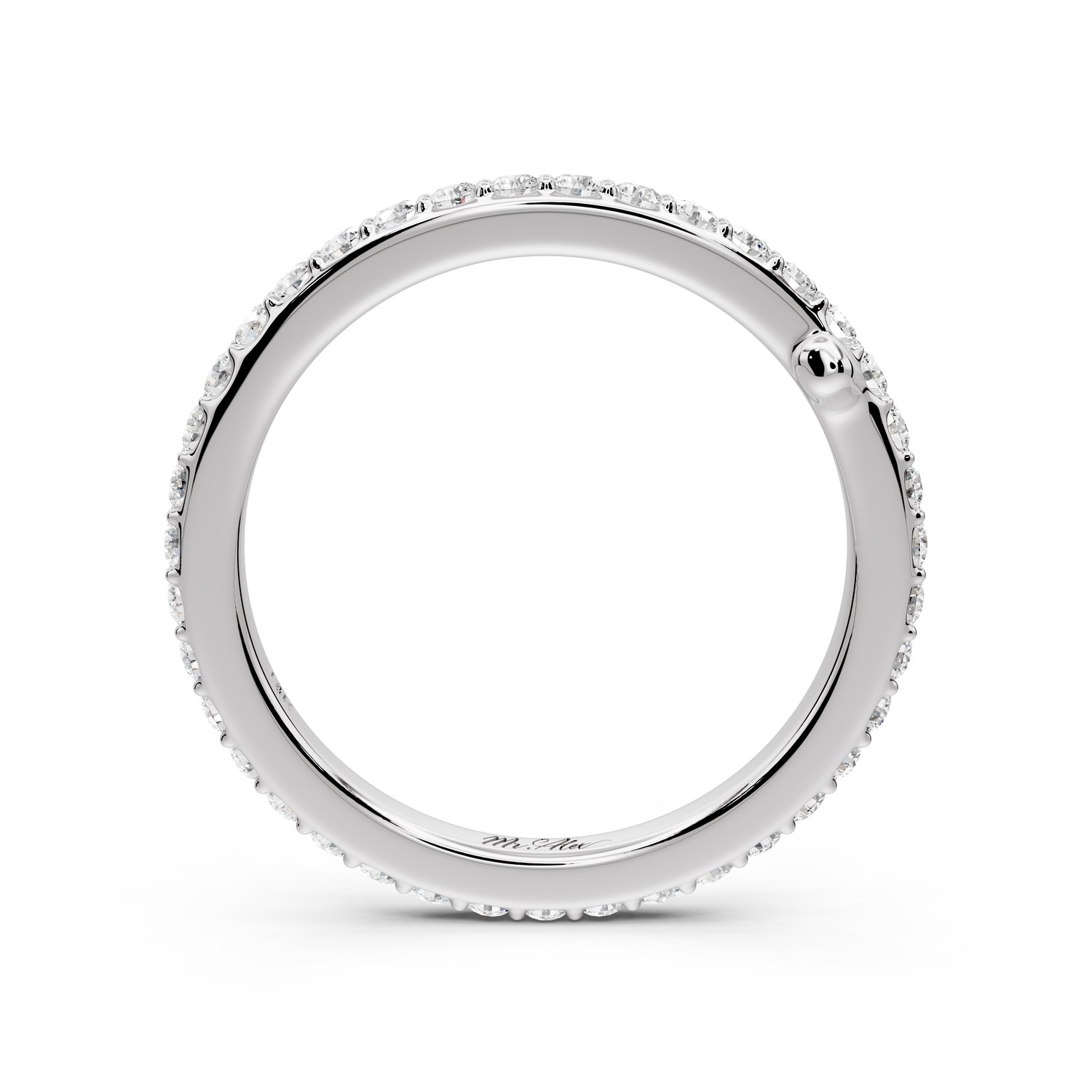 Lili - 0.49ct 18k white gold Diamond Pavé Eternity Band Ring