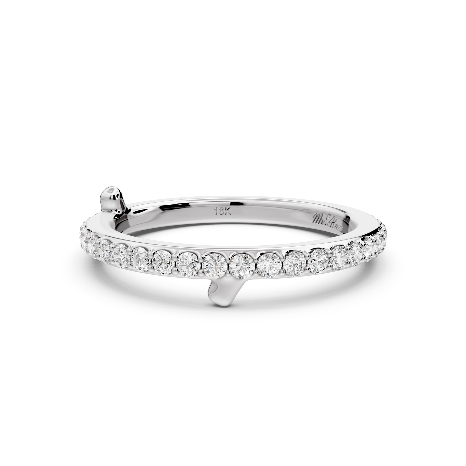 Lili - 0.49ct 14k white gold Diamond Pavé Eternity Band Ring
