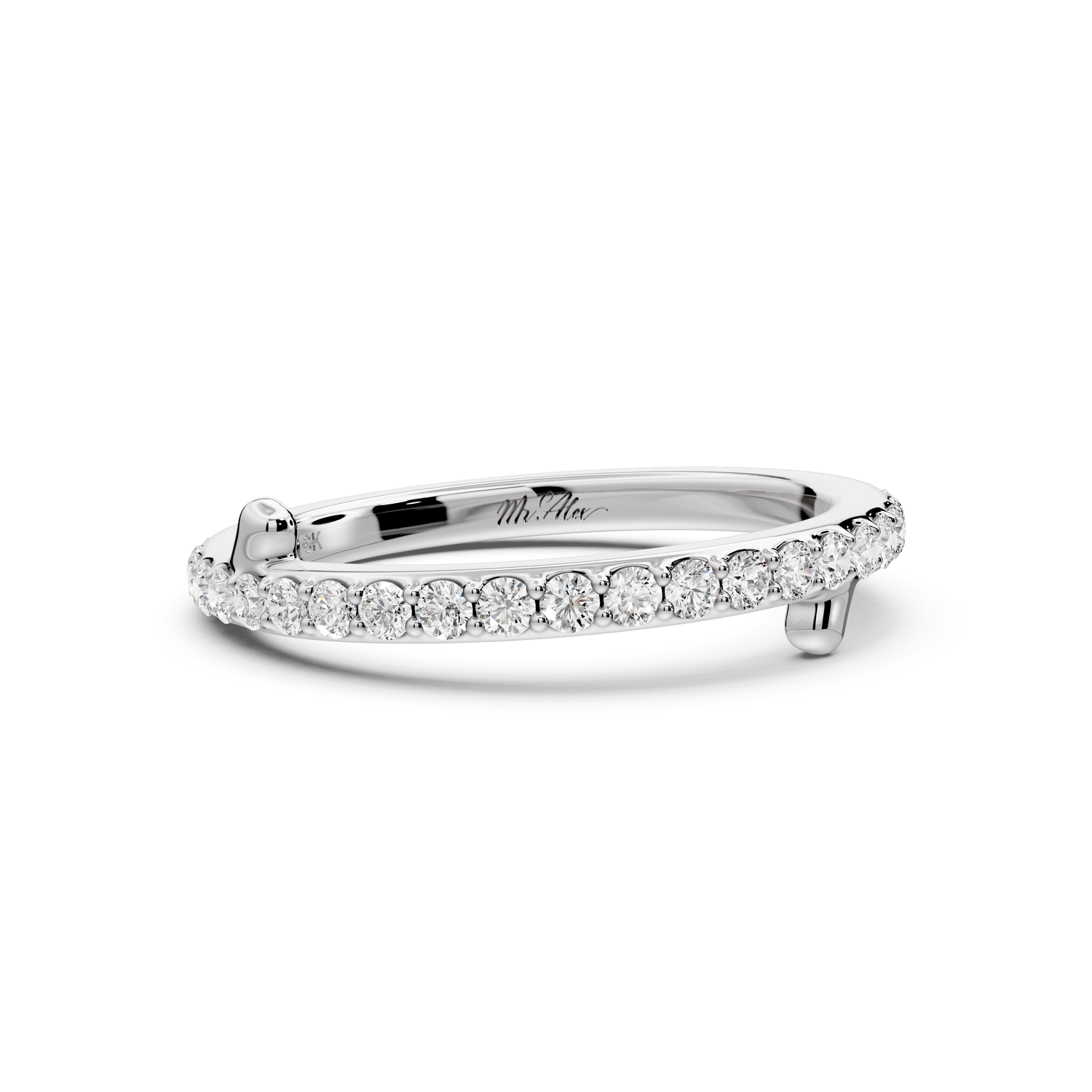 Lili - 0.49ct 18k white gold Diamond Pavé Eternity Band Ring