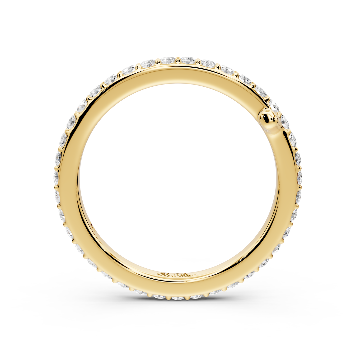 Lili - 0.49ct 14k yellow gold Diamond Pavé Eternity Band Ring