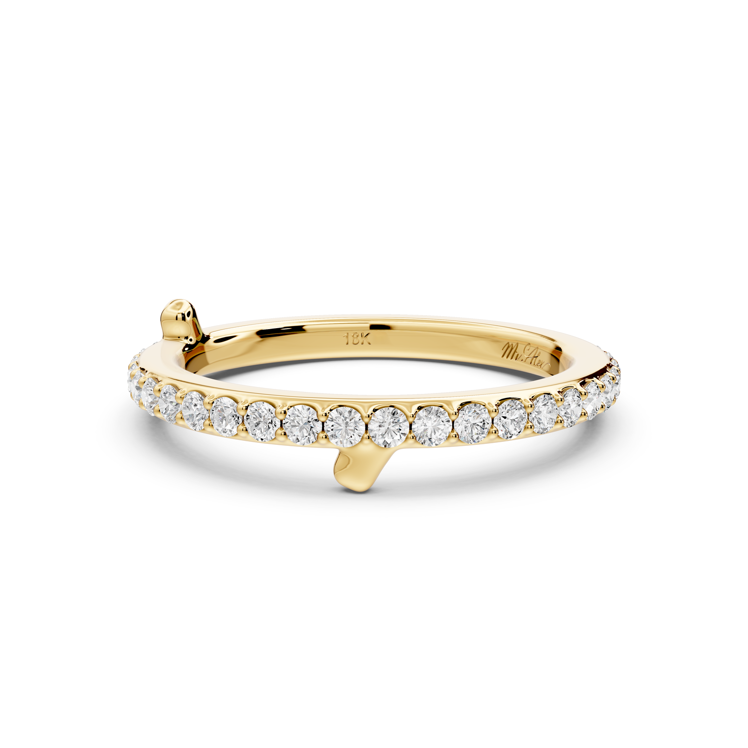 Lili - 0.49ct 14k yellow gold Diamond Pavé Eternity Band Ring