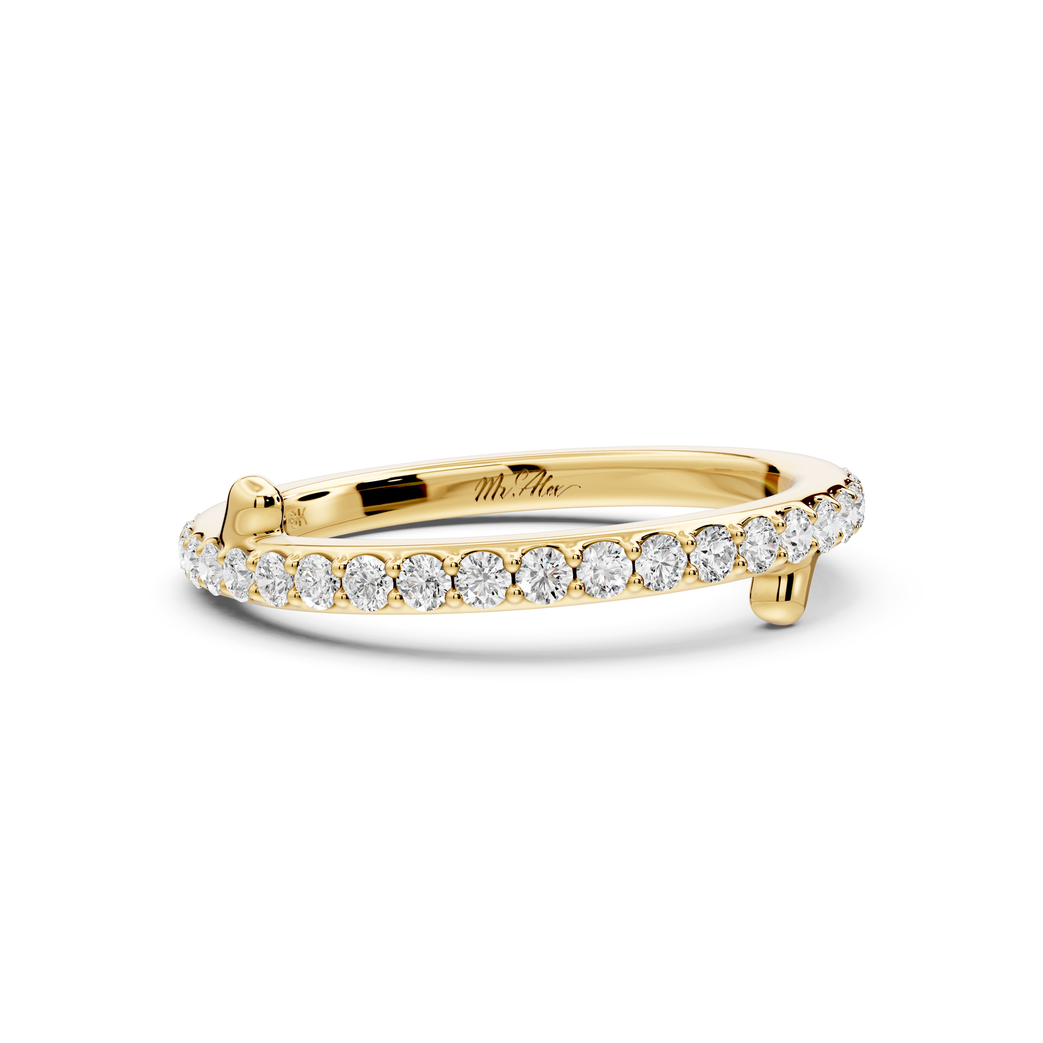 Lili - 0.49ct 18k yellow gold Diamond Pavé Eternity Band Ring