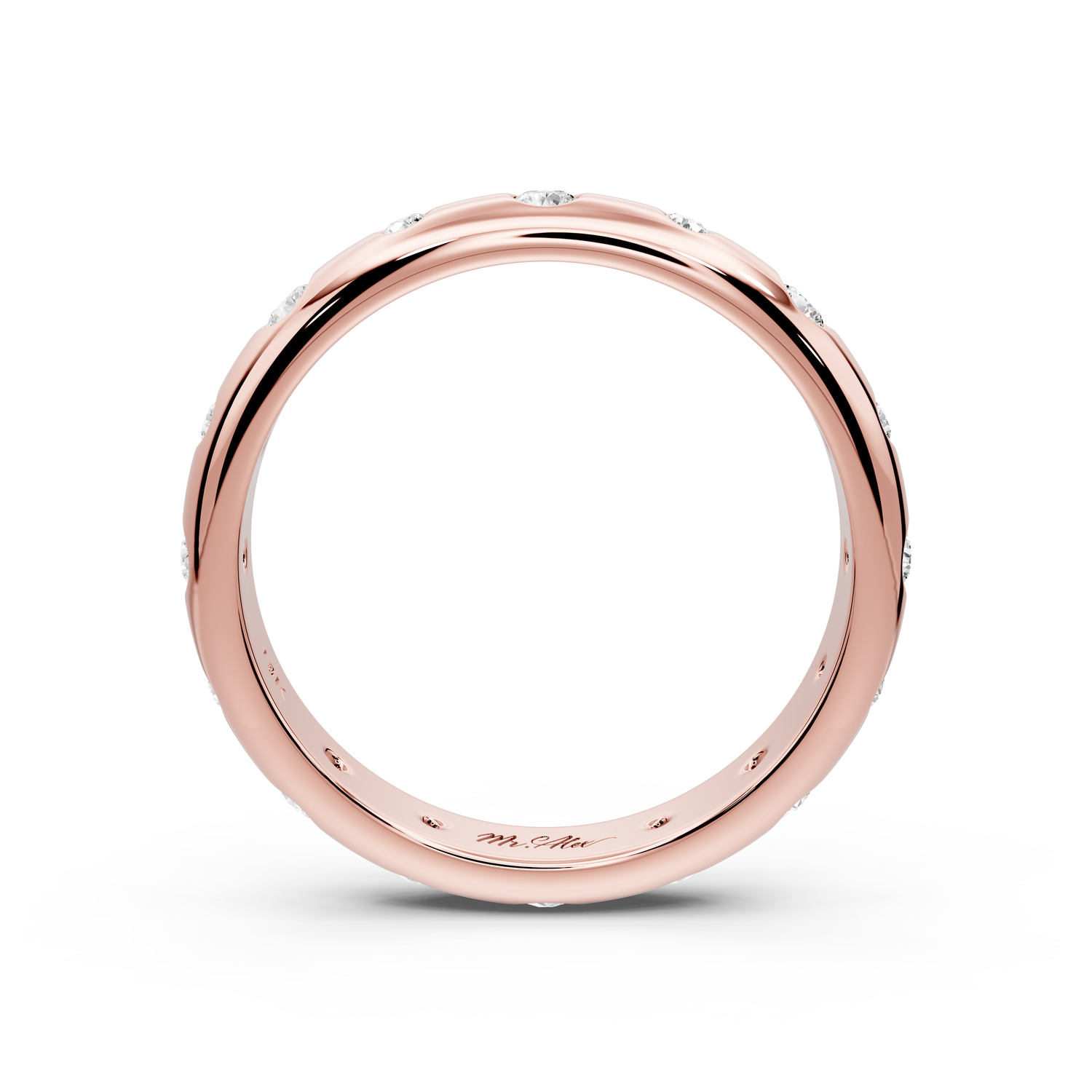 Oriana - 0.34ct 18k rose gold Flush-Set Diamond Wedding Band Ring