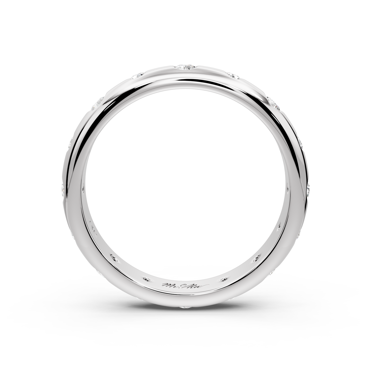 Oriana - 0.34ct 14k white gold Flush-Set Diamond Wedding Band Ring