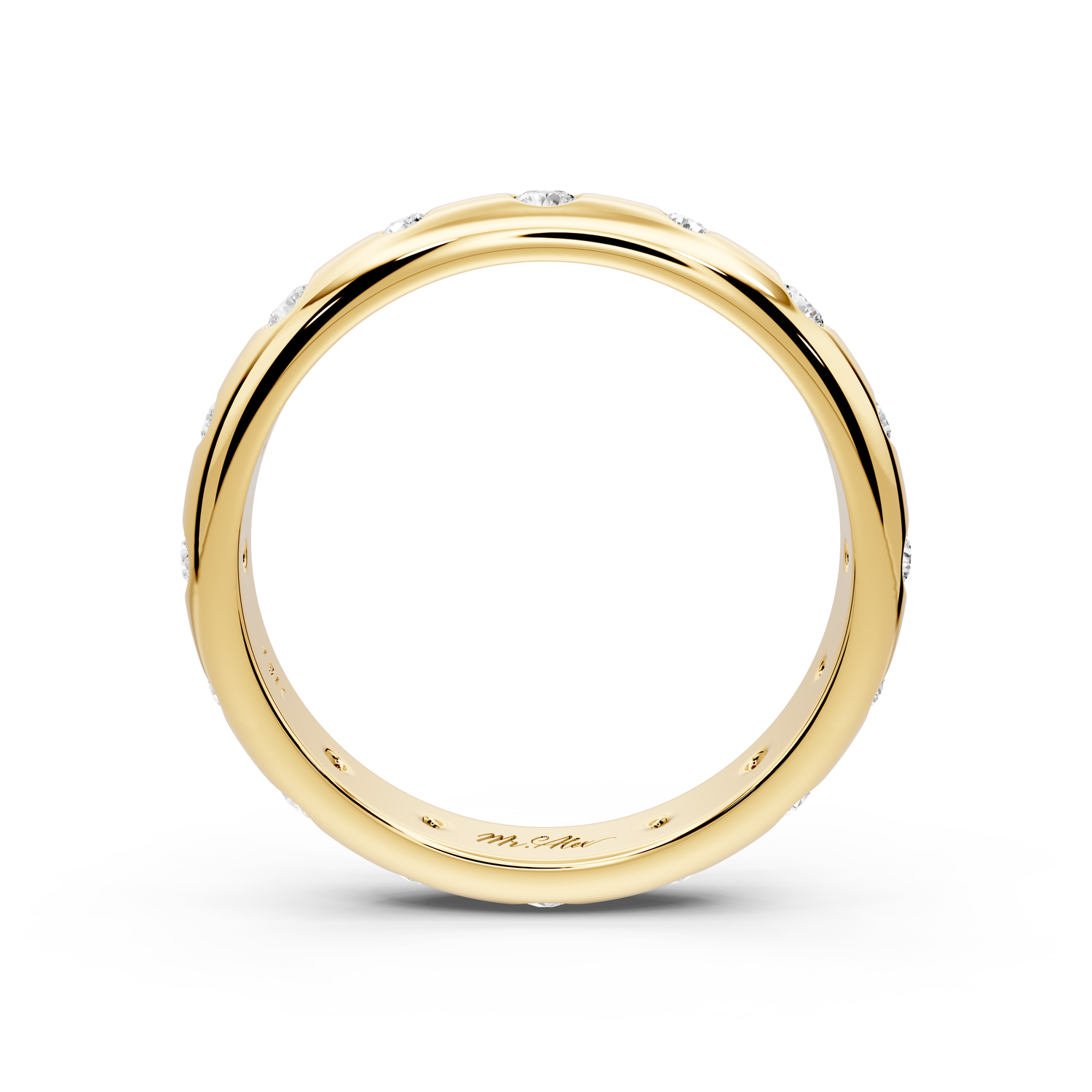 Oriana - 0.34ct 18k yellow gold Flush-Set Diamond Wedding Band Ring