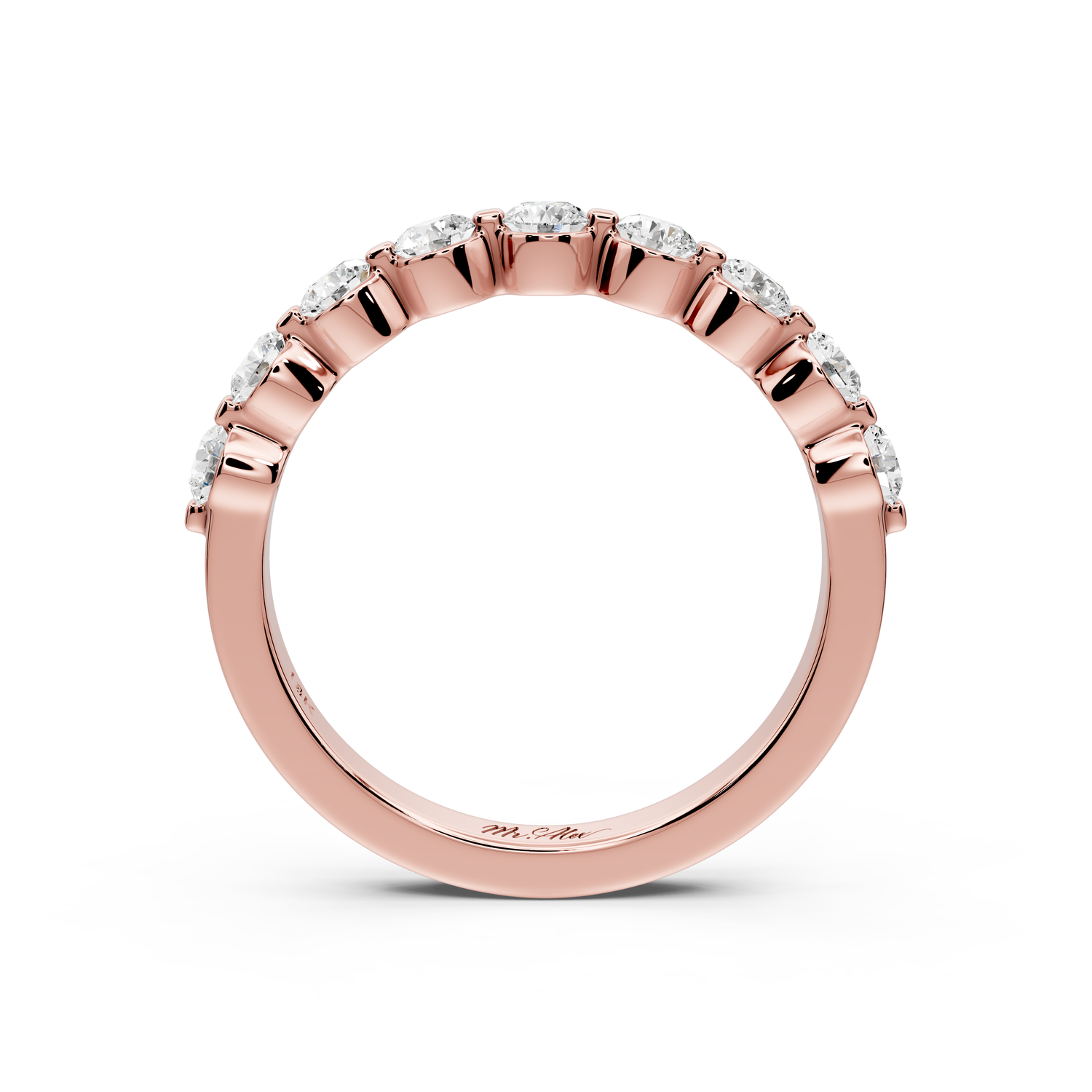 Sapir - 0.66ct 18k rose gold Shared-Prong Diamond Eternity Band Ring