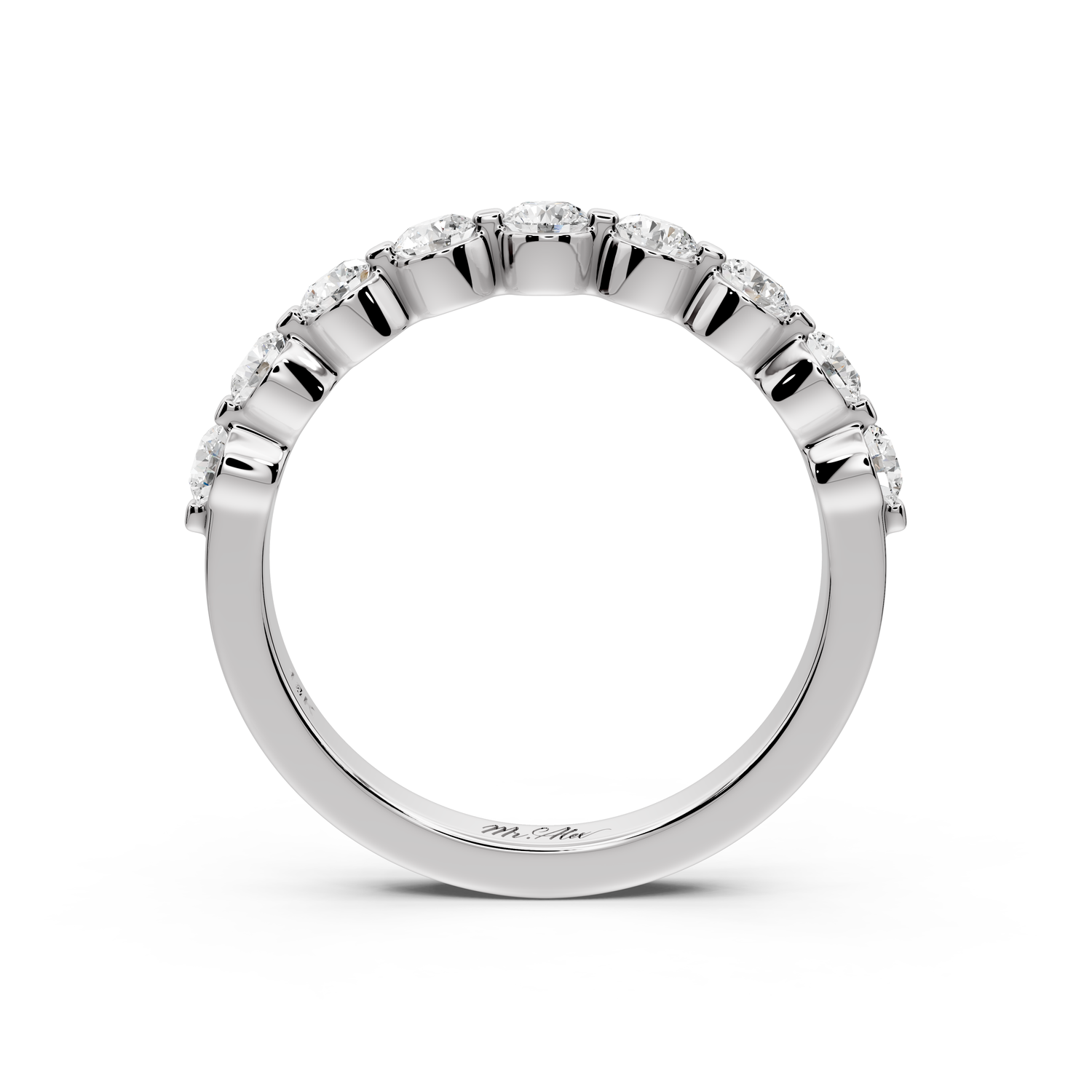 Sapir - 0.66ct 14k white gold Shared-Prong Diamond Eternity Band Ring