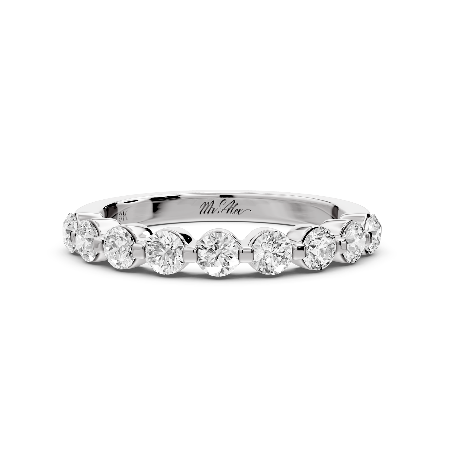 Sapir - 0.66ct 14k white gold Shared-Prong Diamond Eternity Band Ring