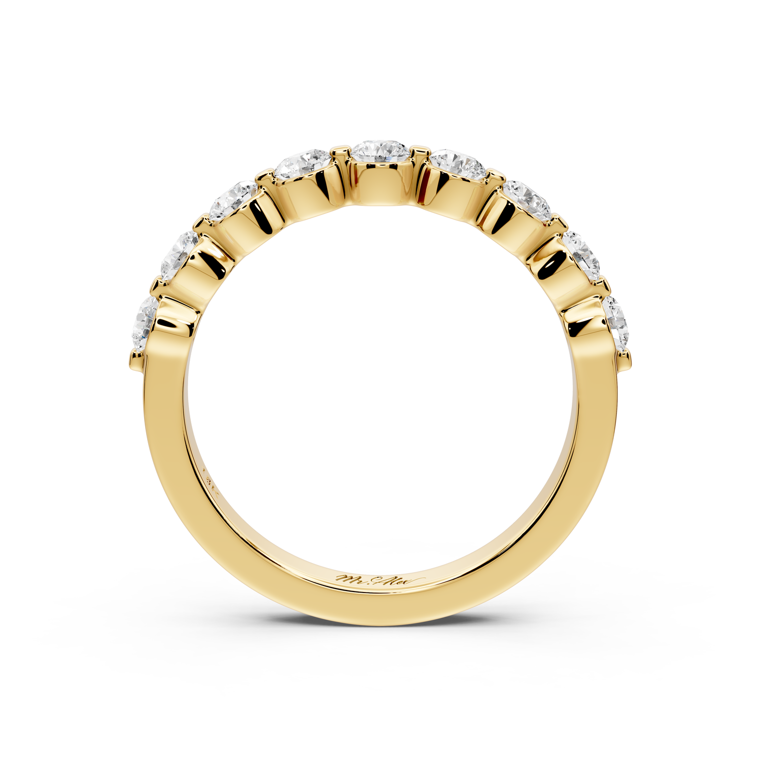 Sapir - 0.66ct 18k yellow gold Shared-Prong Diamond Eternity Band Ring