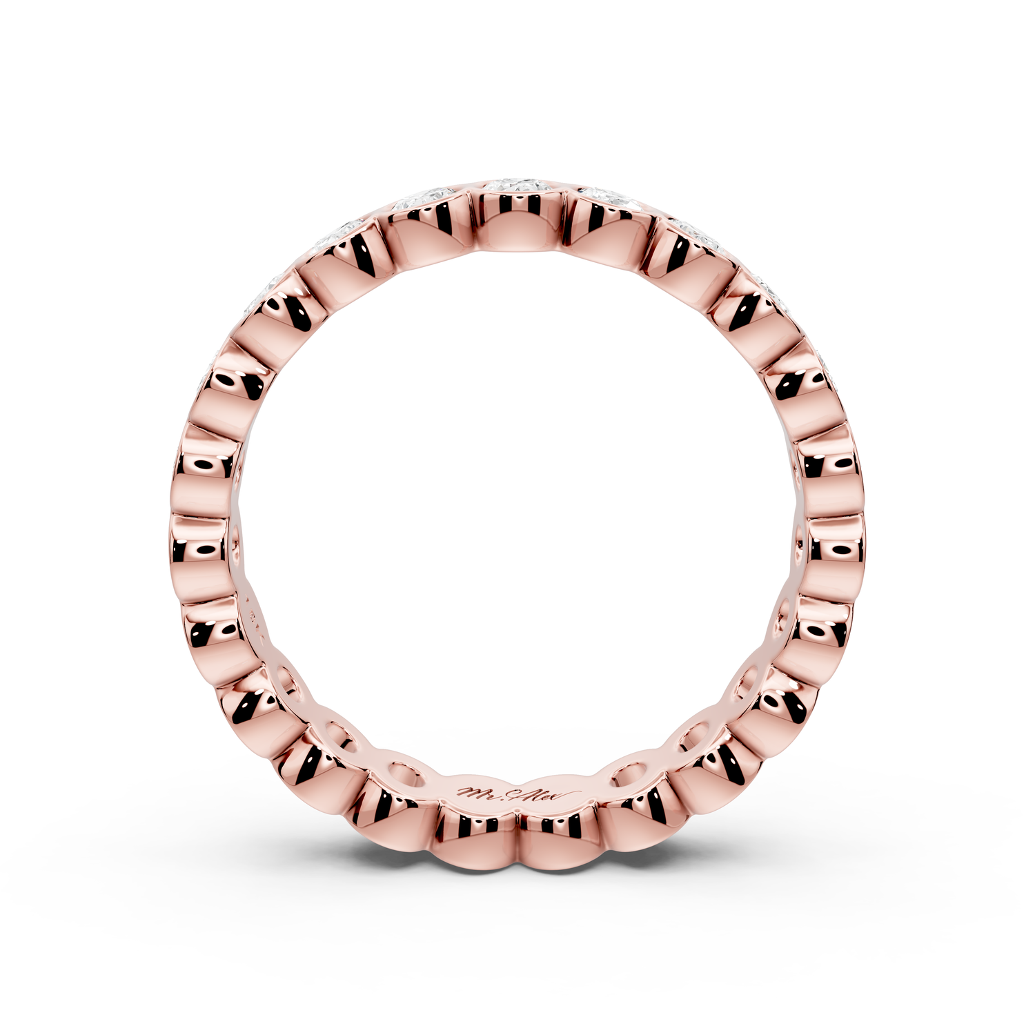 Lian - 1.5ct 14k rose gold Oval-Cut Diamond Eternity Band Ring
