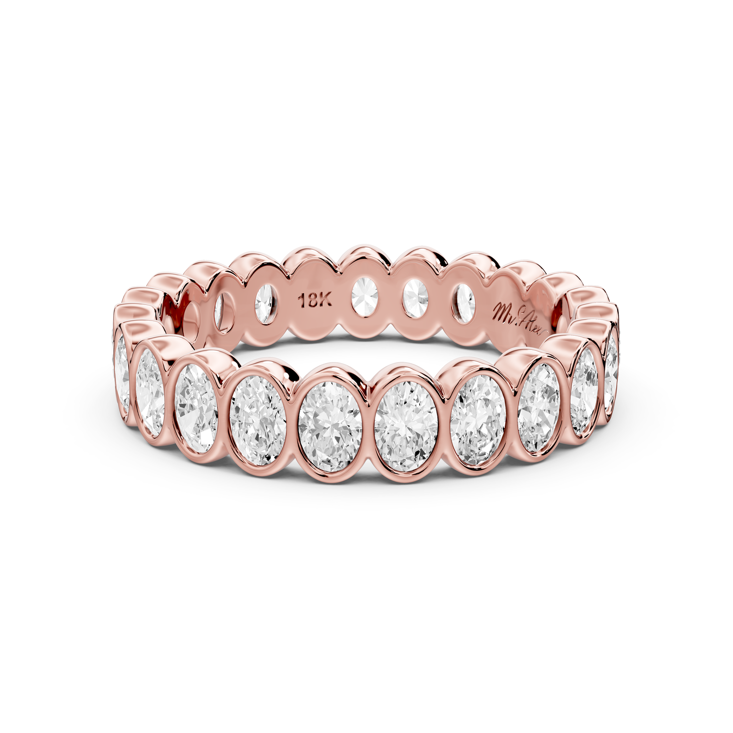 Lian - 1.5ct 18k rose gold Oval-Cut Diamond Eternity Band Ring
