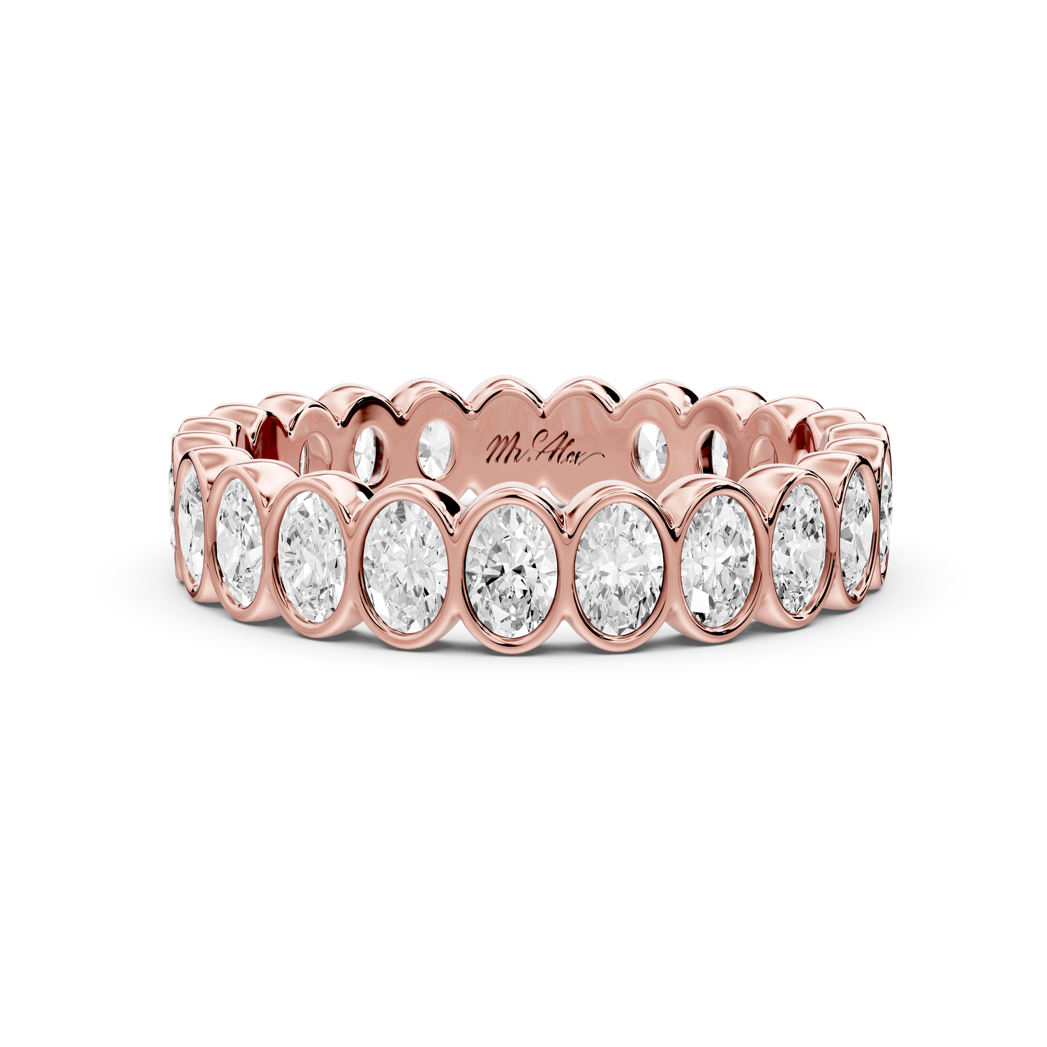 Lian - 1.5ct 14k rose gold Oval-Cut Diamond Eternity Band Ring