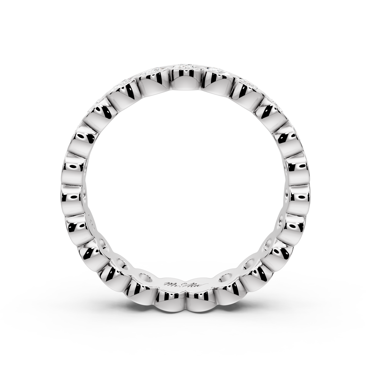 Lian - 1.5ct 18k white gold Oval-Cut Diamond Eternity Band Ring