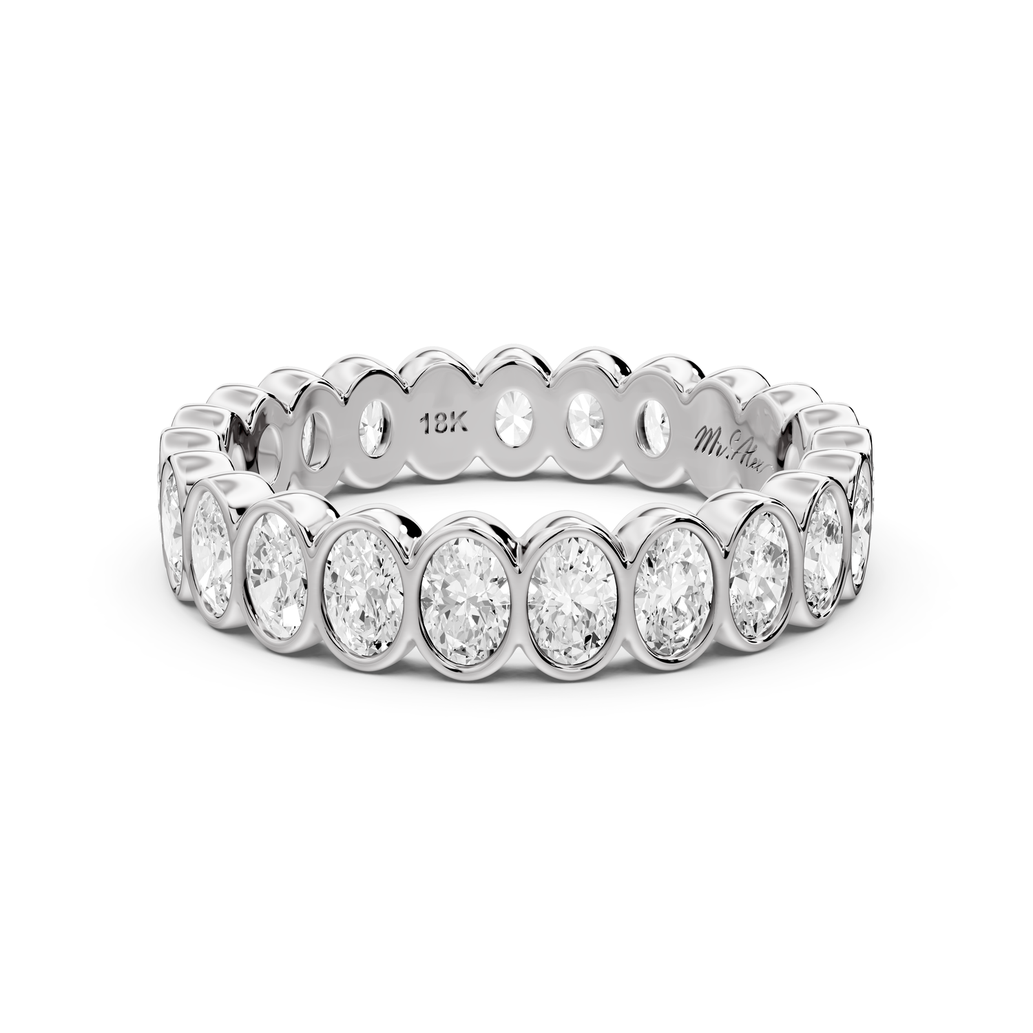 Lian - 1.5ct 18k white gold Oval-Cut Diamond Eternity Band Ring