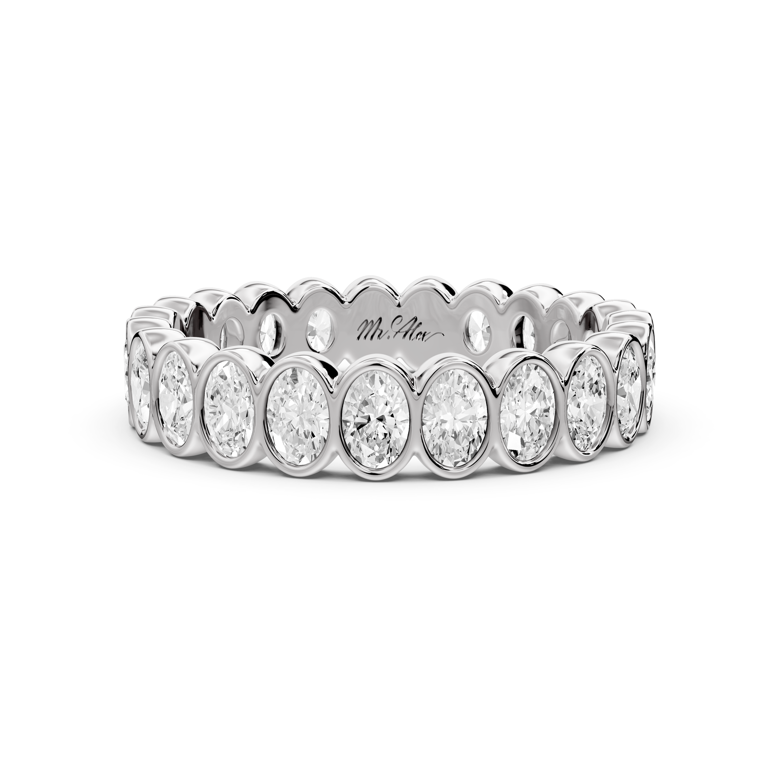 Lian - 1.5ct 14k white gold Oval-Cut Diamond Eternity Band Ring