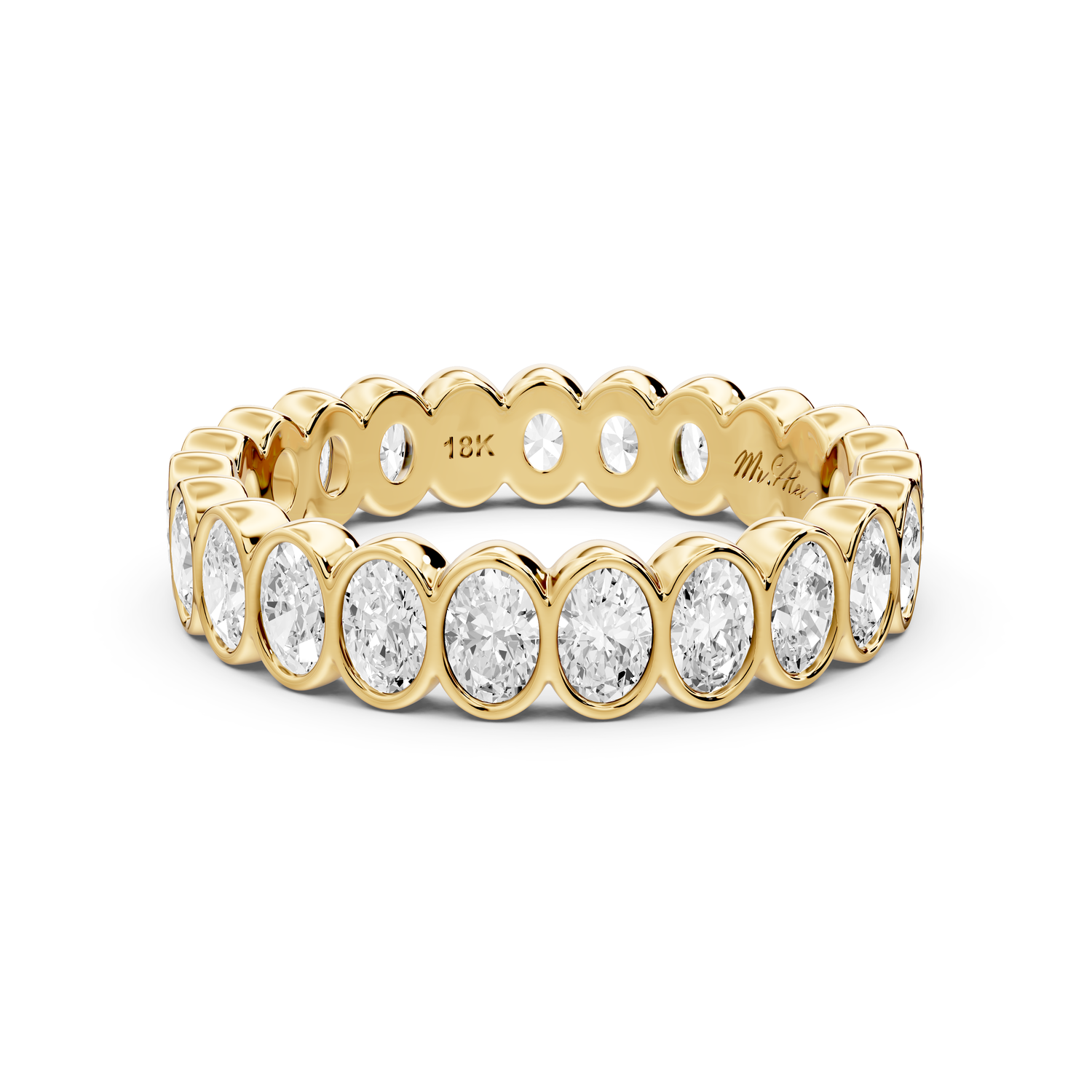 Lian - 1.5ct 18k yellow gold Oval-Cut Diamond Eternity Band Ring