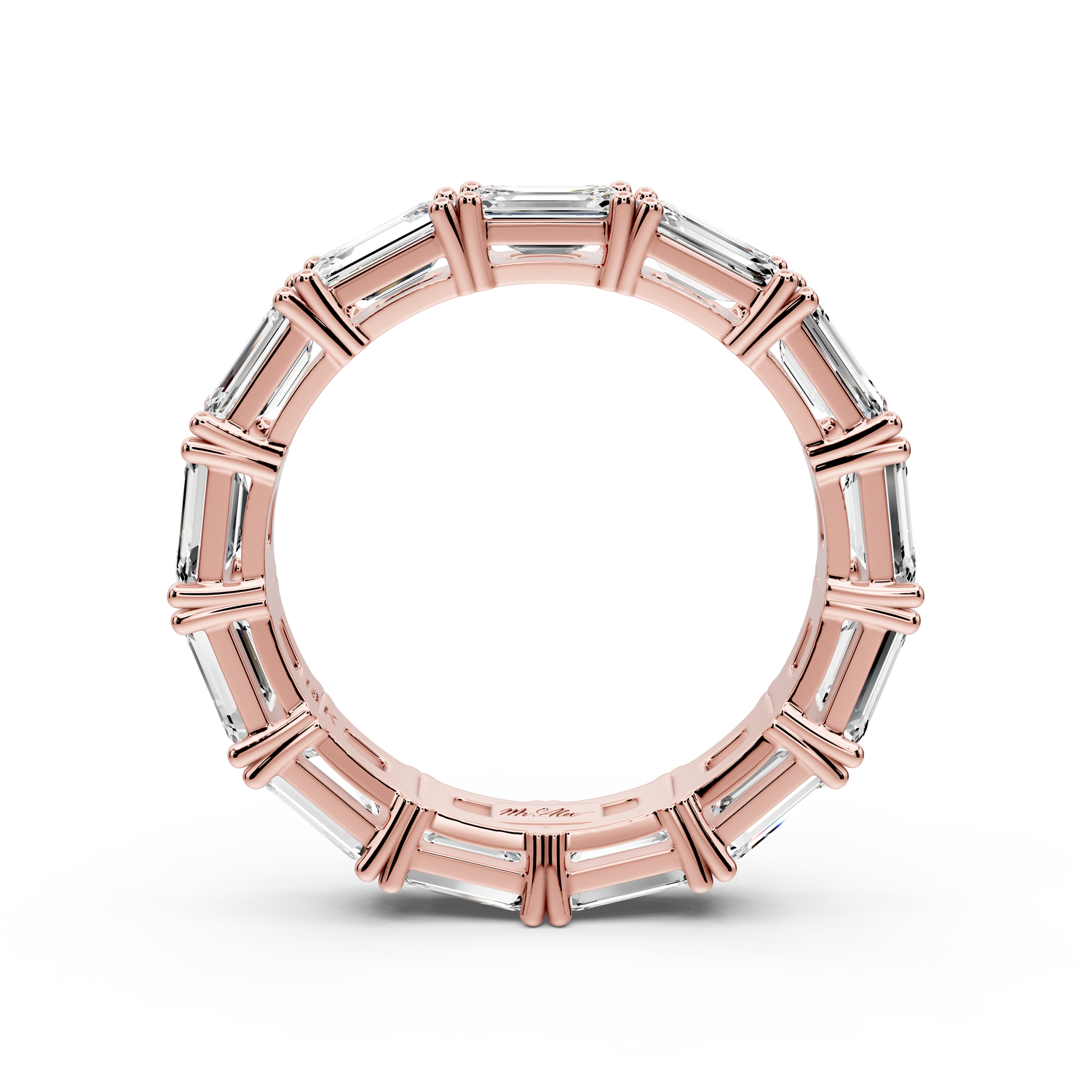 Bella - 3.95ct 18k rose gold Emerald-Cut Diamond Eternity Band Ring