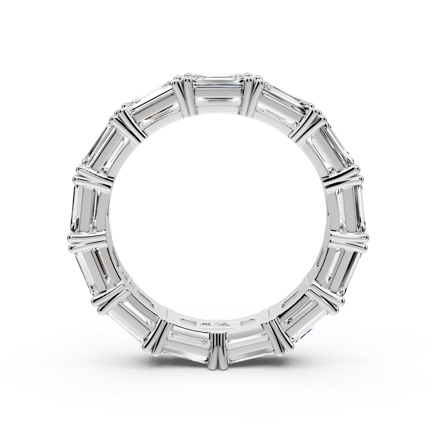 Bella - 3.95ct 18k white gold Emerald-Cut Diamond Eternity Band Ring