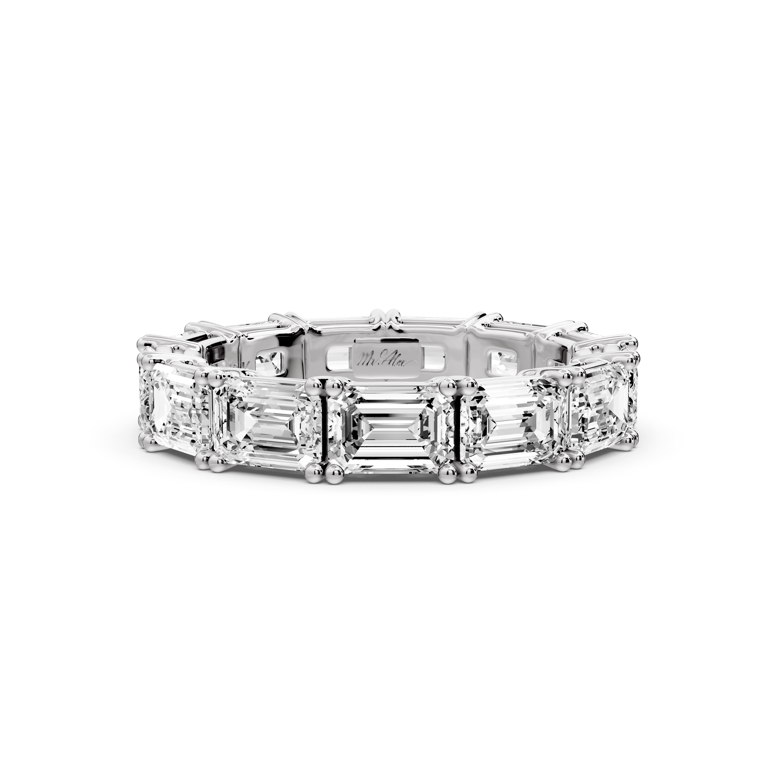 Bella - 3.95ct 14k white gold Emerald-Cut Diamond Eternity Band Ring