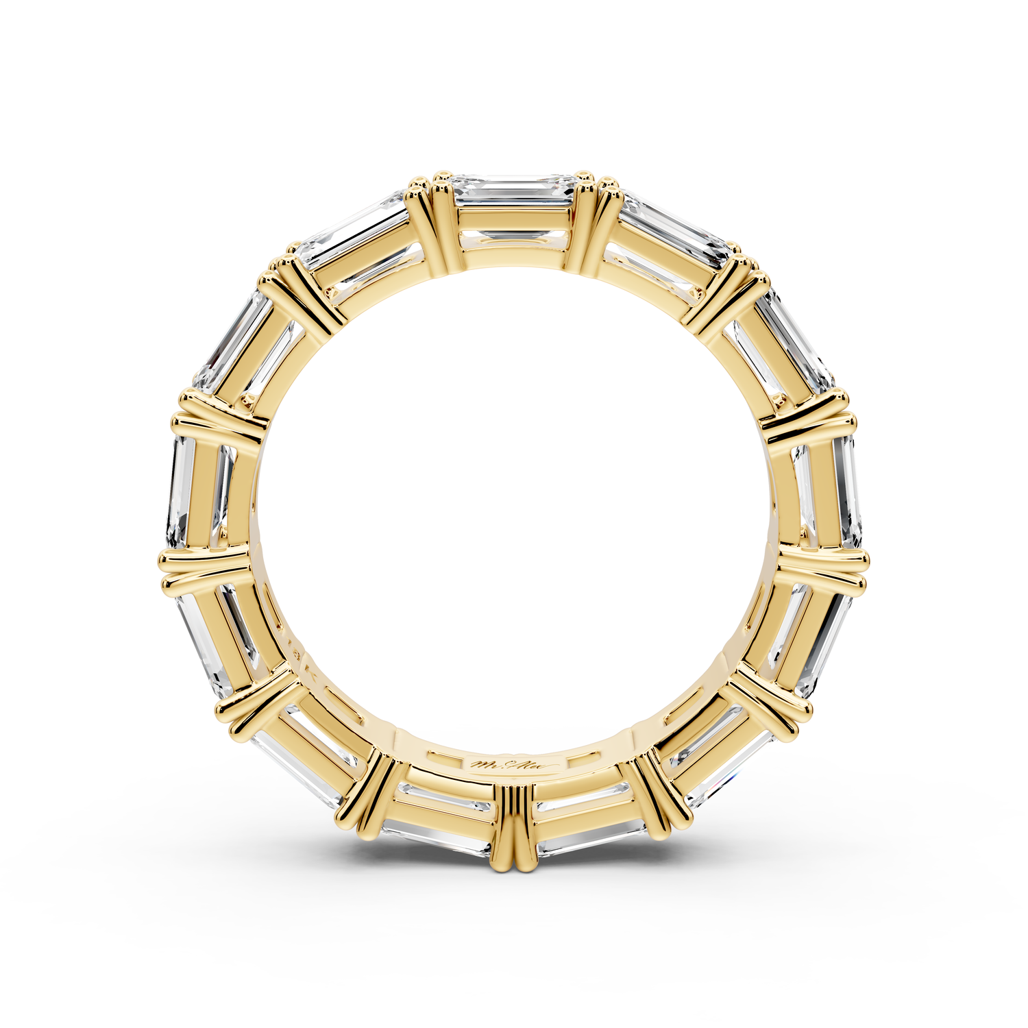 Bella - 3.95ct 14k yellow gold Emerald-Cut Diamond Eternity Band Ring