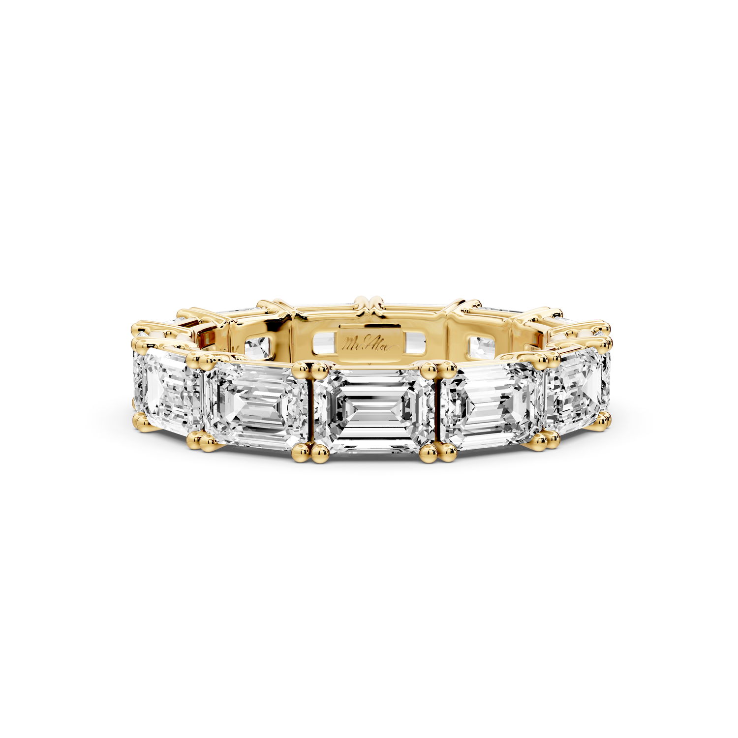 Bella - 3.95ct 18k yellow gold Emerald-Cut Diamond Eternity Band Ring