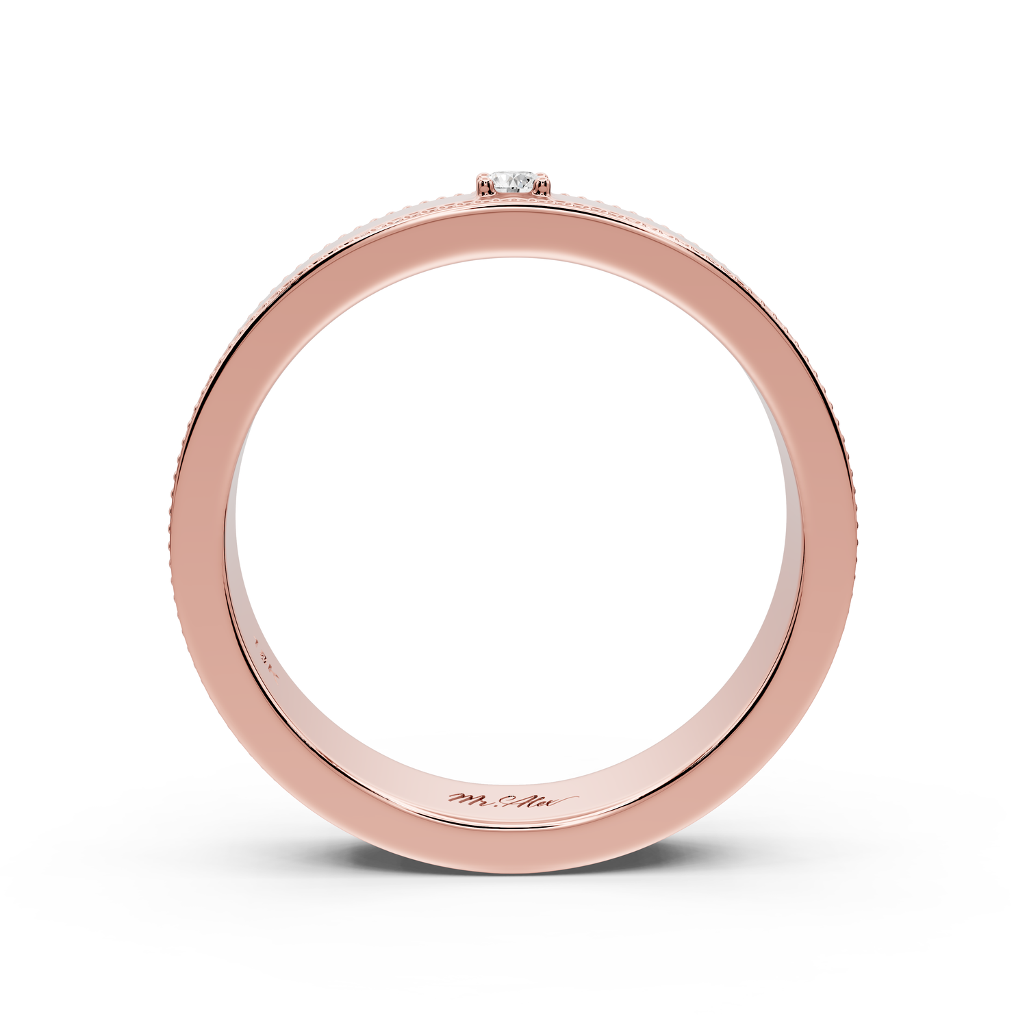 Freya - 0.03ct 14k rose gold Single Diamond Accent Ring