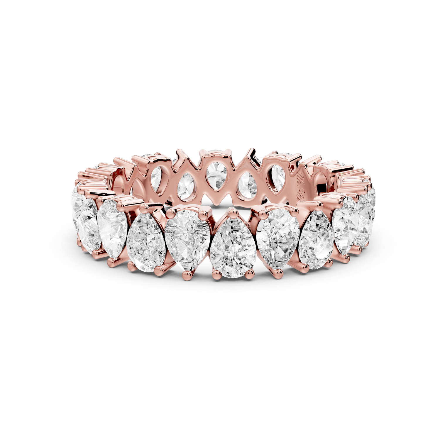 Lior - 2.78ct 18k white gold Vertical Pear-Cut Diamond Eternity Band Ring