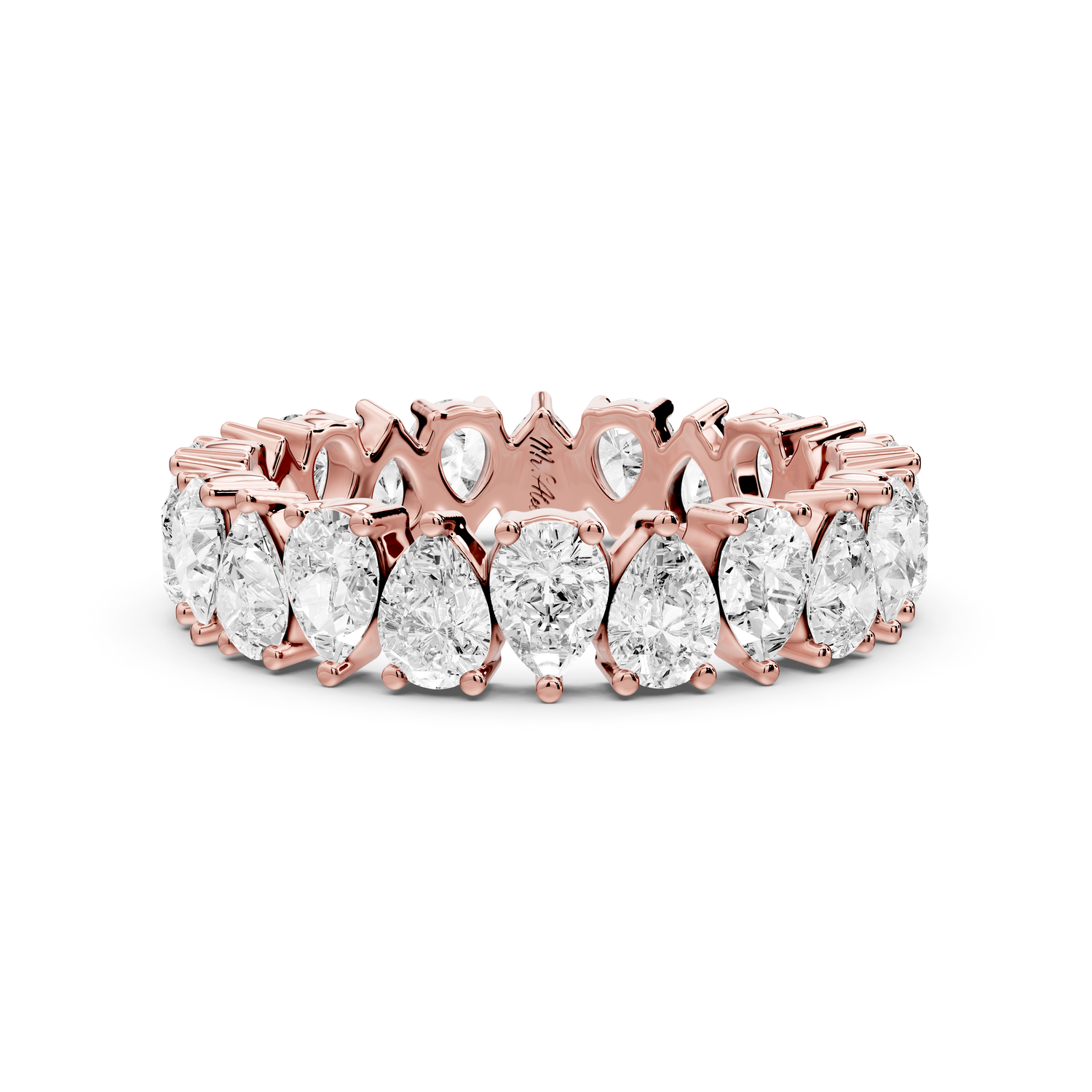 Lior - 2.78ct 18k yellow gold Vertical Pear-Cut Diamond Eternity Band Ring