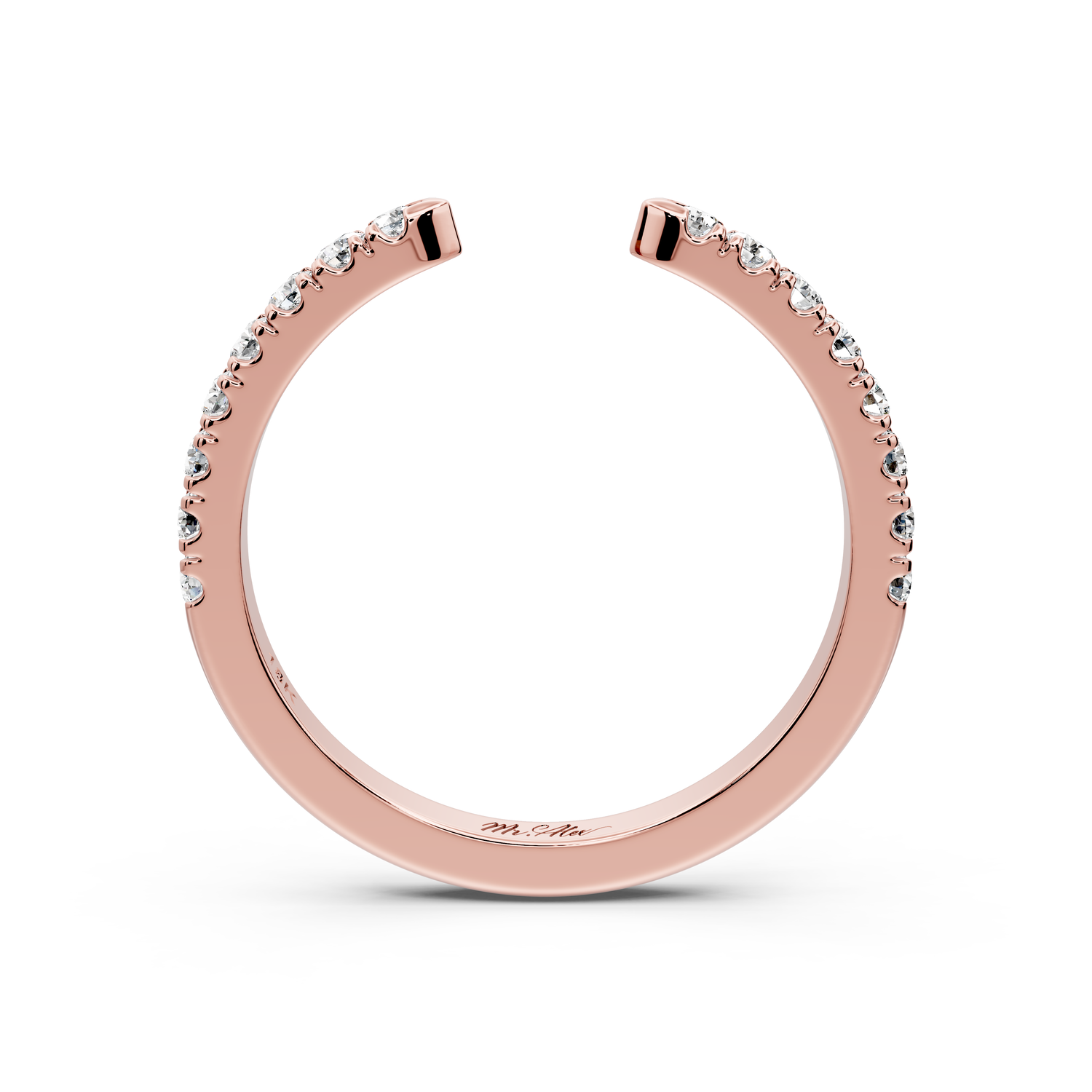 Avielle - 0.28ct 14k yellow gold Diamond Pavé Open Cuff Ring