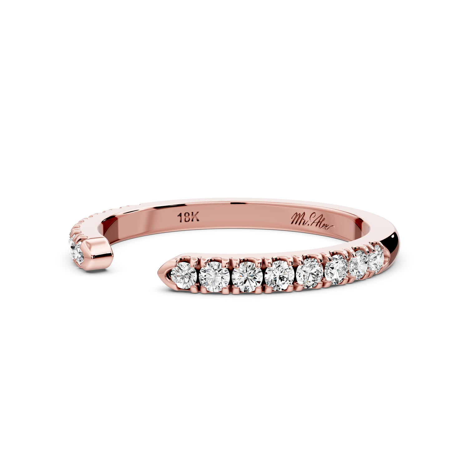 Avielle - 0.28ct 14k yellow gold Diamond Pavé Open Cuff Ring